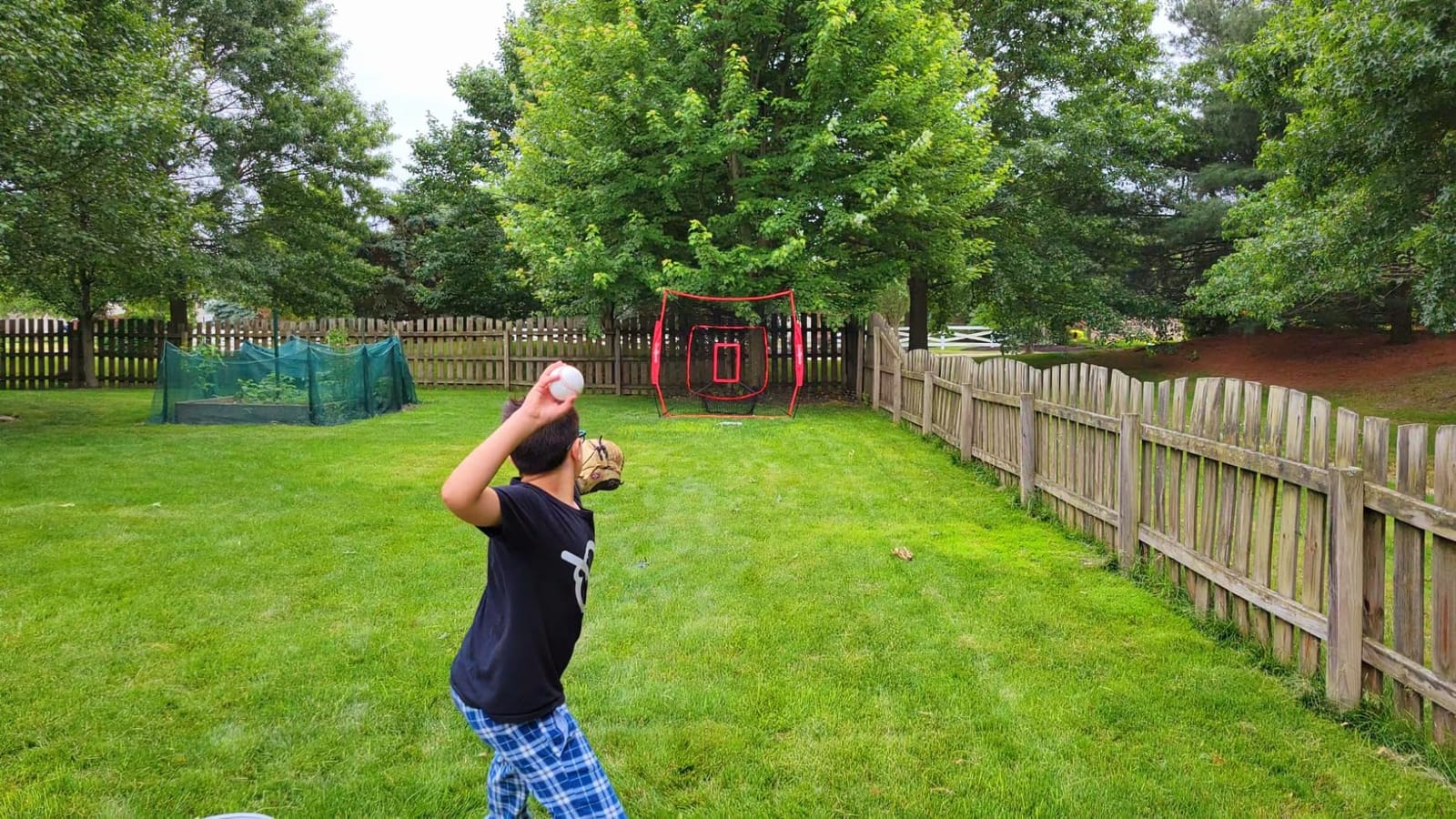 7' x 7' Baseball Softball Hitting & Pitching Practice Net Batting Pitching Training Aid Net w/Carry Bag, Strike Zone and Metal Bow Frame, Baseball Throwing Net for All Levels customer photo 1