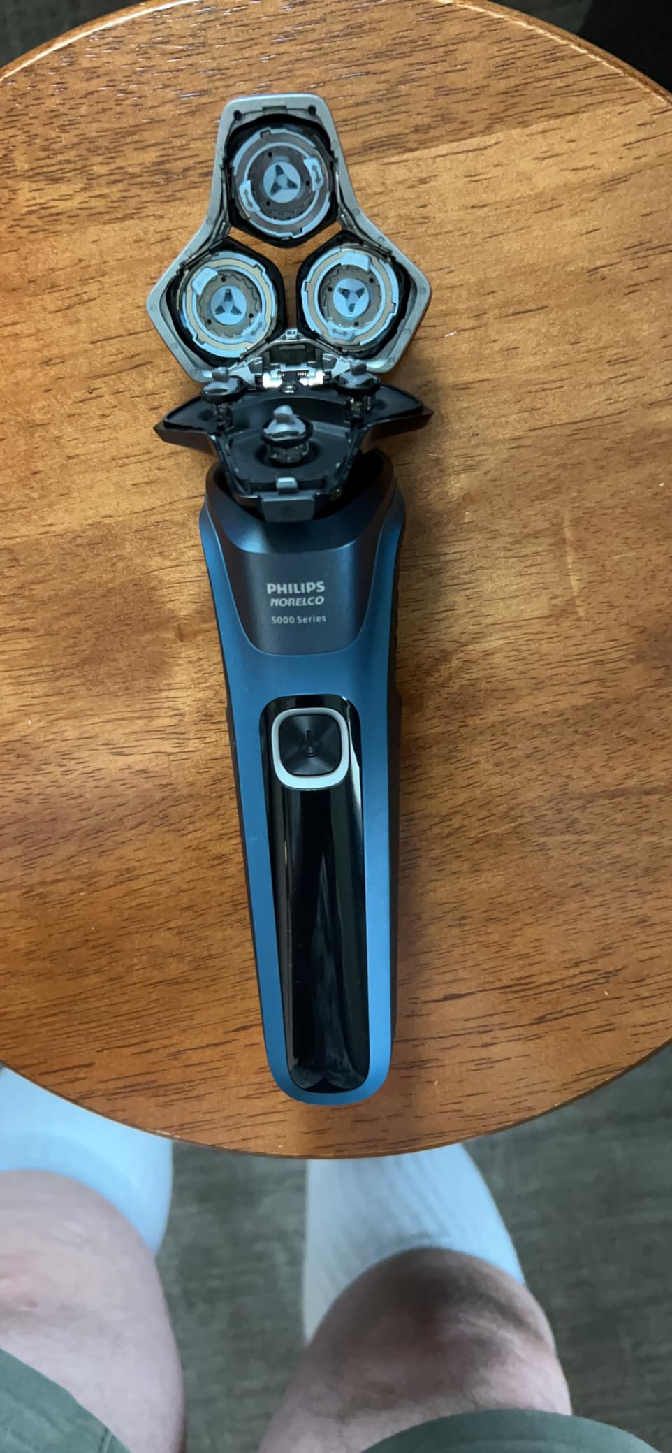 Philips Norelco 5400 Electric Shaver, Storm Blue | 45 Self Sharpening SteelPrecision Blades, 360° Flexible Heads, SenseIQ Technology, LED Display, Pop-up Trimmer, S5880/81 customer photo 1