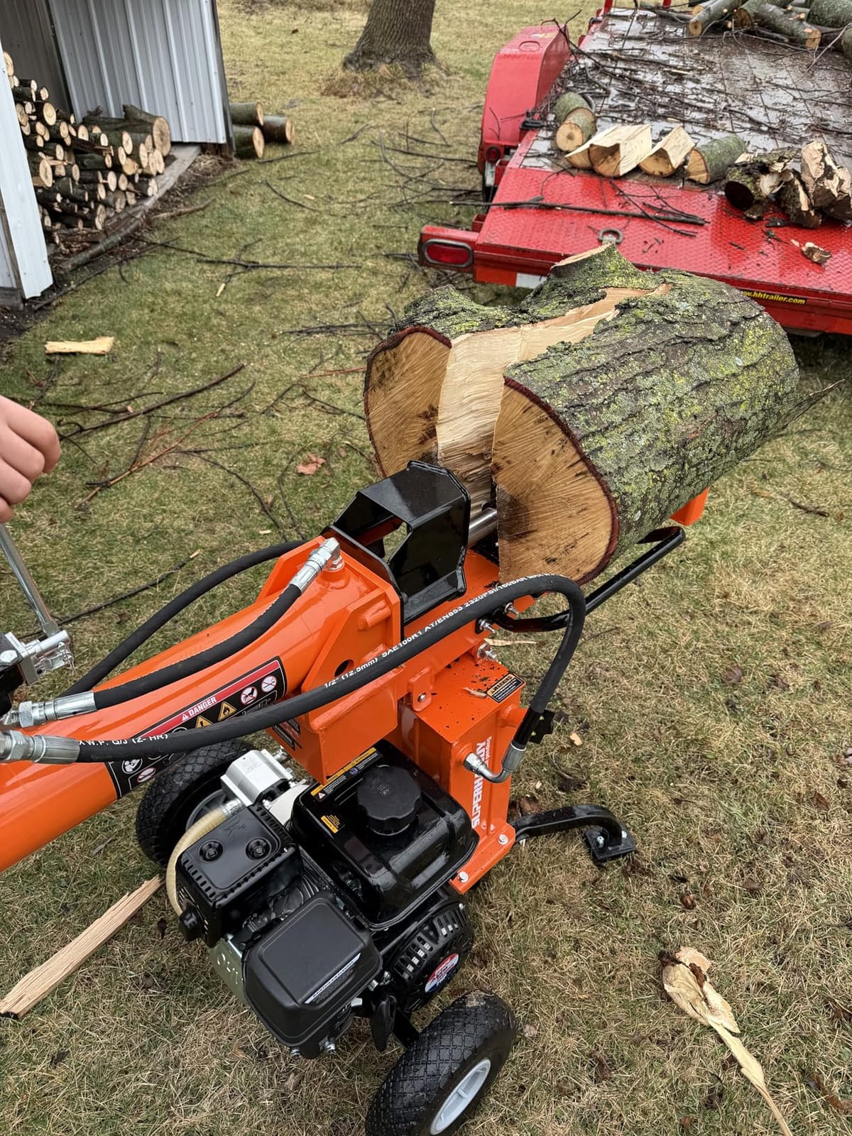 SuperHandy Portable 25 Ton Gas Log Splitter with 7HP Engine, Bucher Gear Pump, and Horizontal/Vertical Half Beam Steel Wedge for Firewood Splitting and Forestry Harvesting customer photo 2