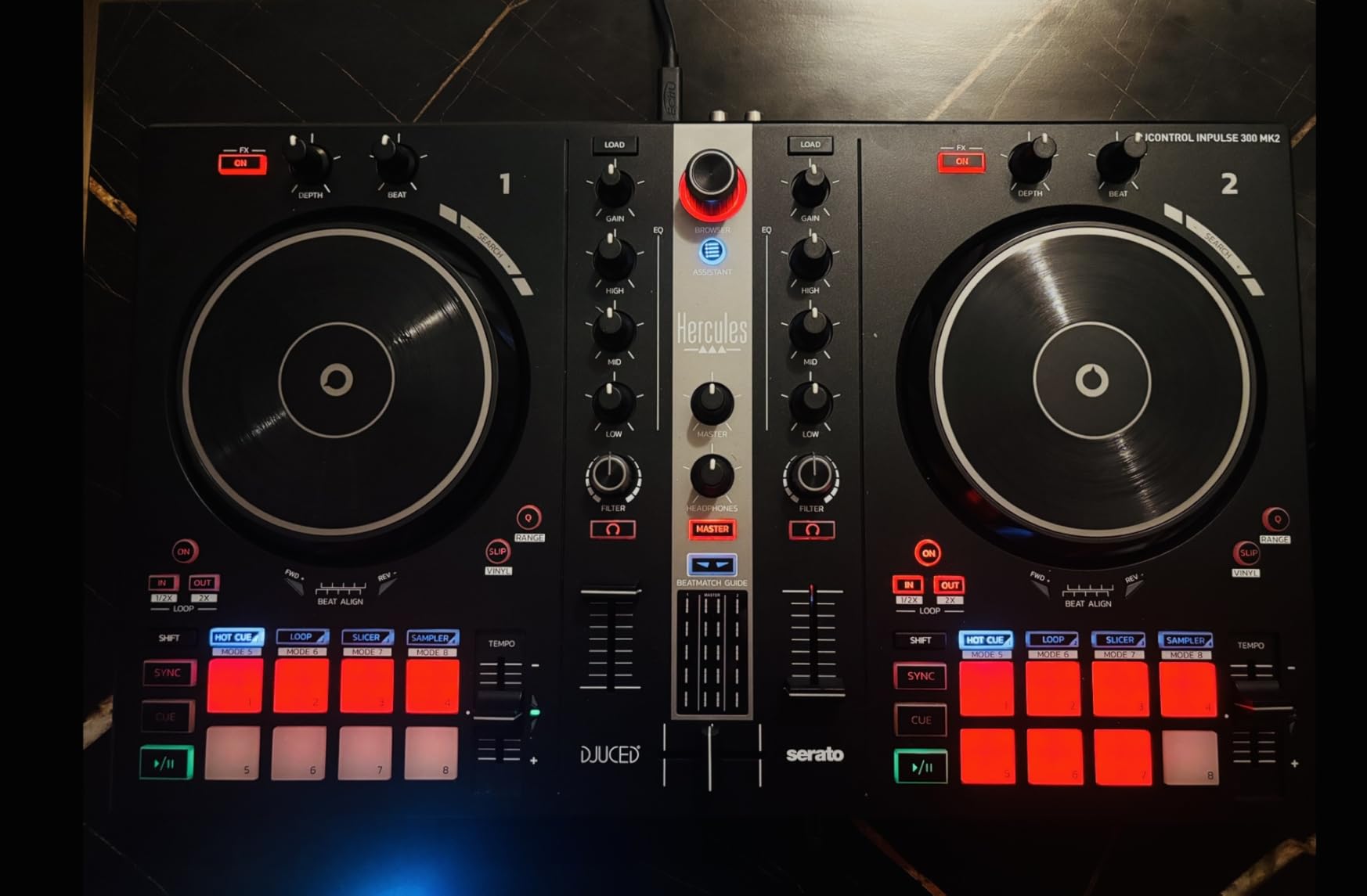Hercules DJControl Inpulse 300 MK2-2 Deck DJ Controller Serato & DJUCED | 2-deck DJ controller for Serato & DJUCED featuring Beatmatch Guide LEDs, 16 performance pads & pre-mapped Stems control customer photo 2