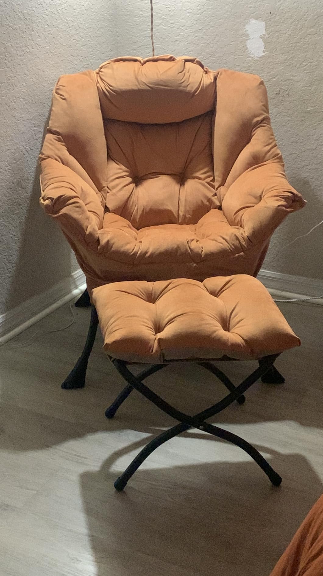 Tiita Lazy Chair with Ottoman, Comfy Reading Accent Chair, Dark Grey customer photo 1