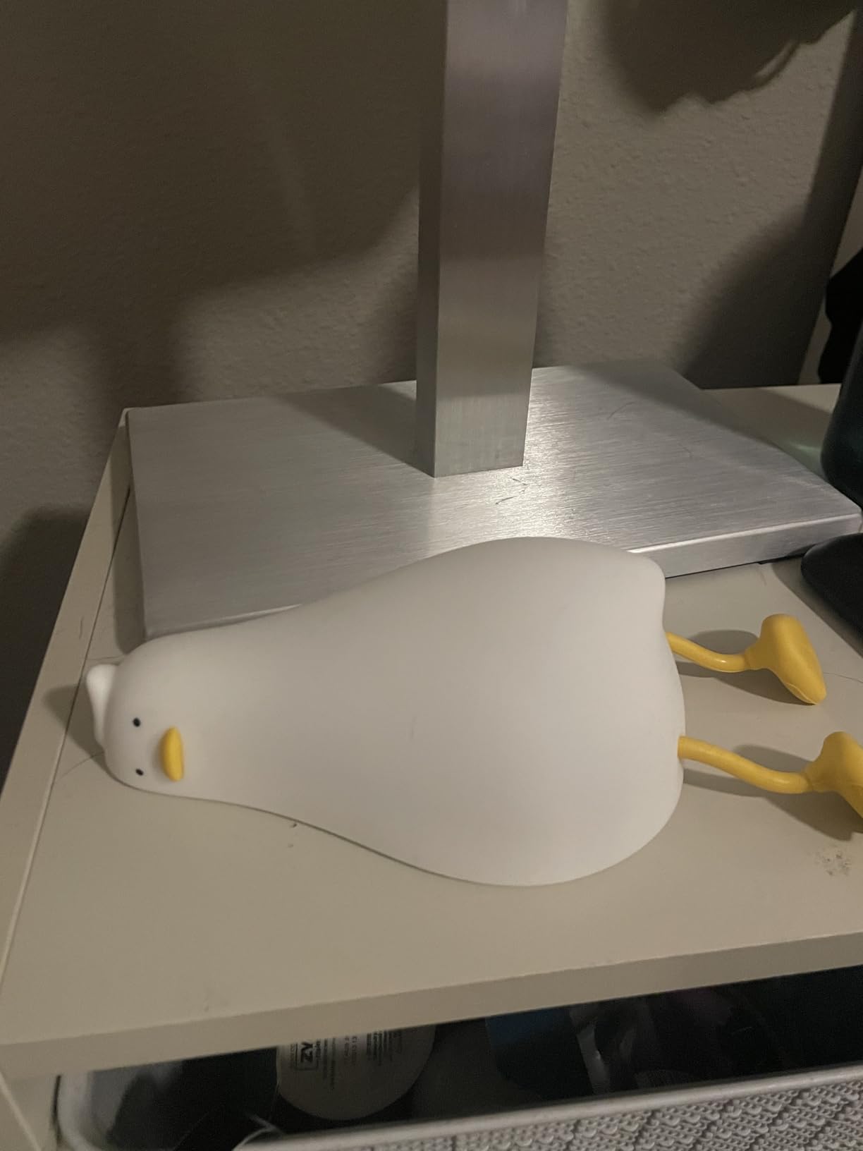 HAPPYBAG LED Lying Flat Duck Night Light, 3 Level Dimmable Nursery Nightlight,Cute Lamps Silicone Squishy Light Up Duck,Rechargeable Bedside Touch Lamp for Breastfeeding Toddler Baby Kids Decor customer photo 2
