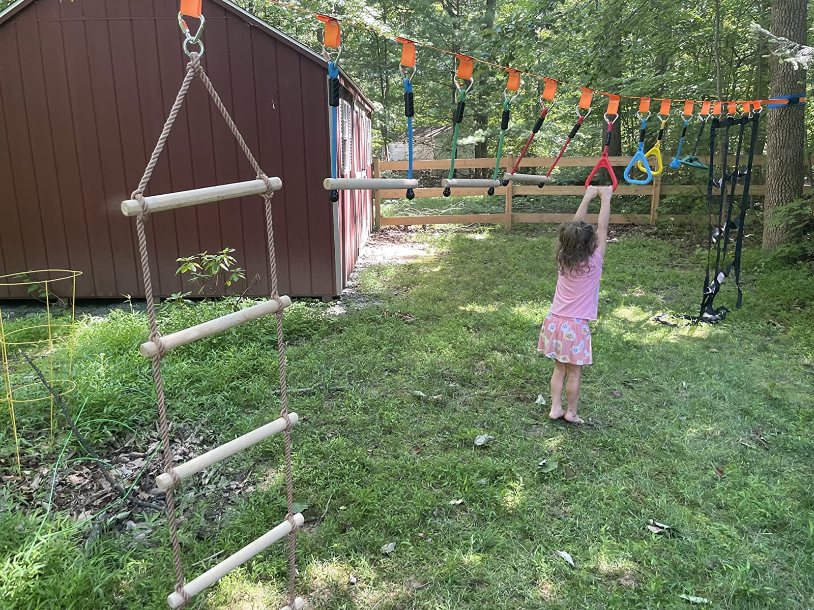 Hyponix Ninja Warrior Obstacle Course for Kids, 2 x 60 ft, 13 Obstacles customer photo 2