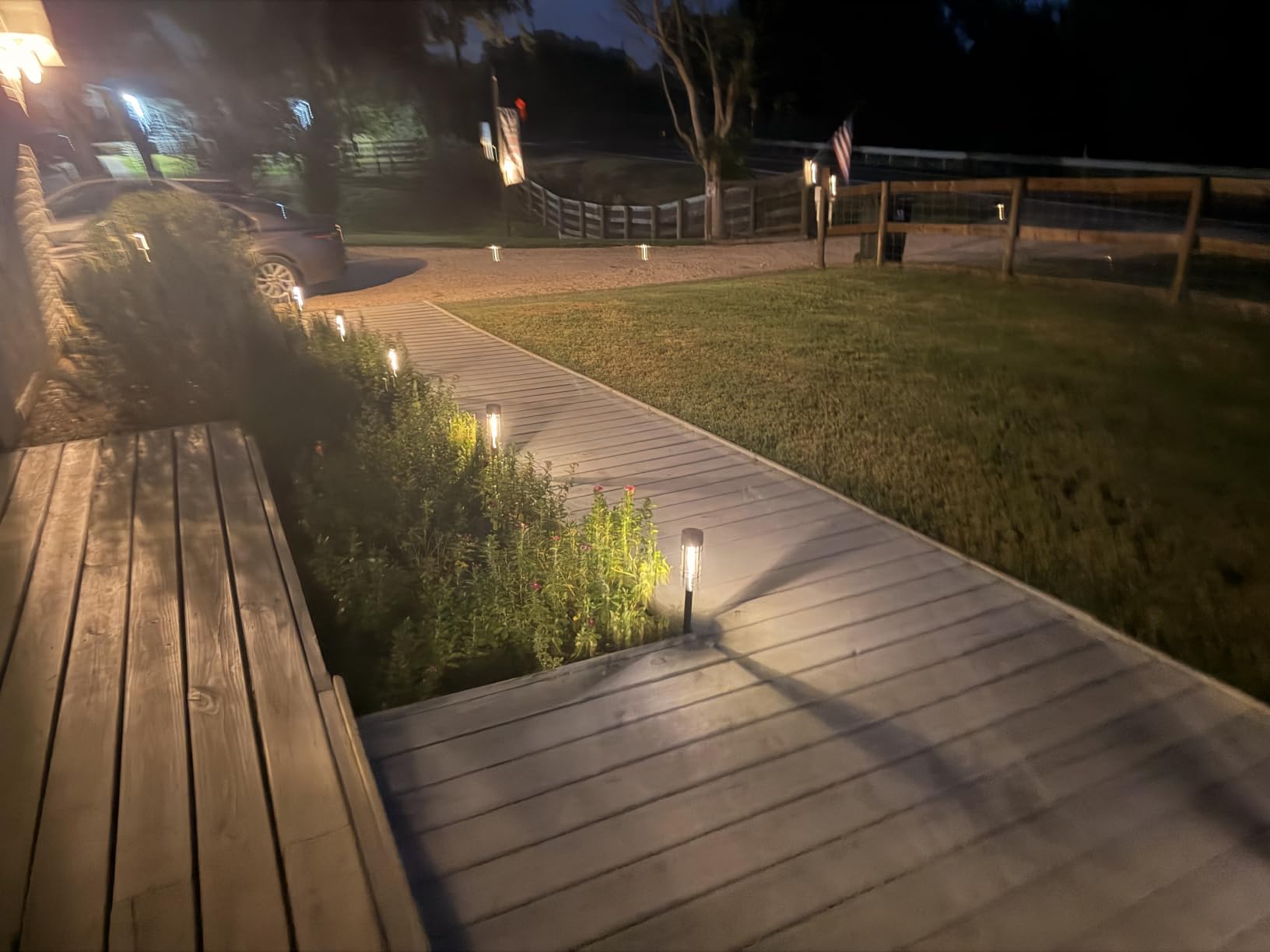 Mancra Solar Pathway Lights, 8 Pack LED Solar Lights Outdoor Waterproof, Glass Metal Garden Lighting for Yard Path Landscape Lawn Walkway Driveway, 3000K customer photo 1