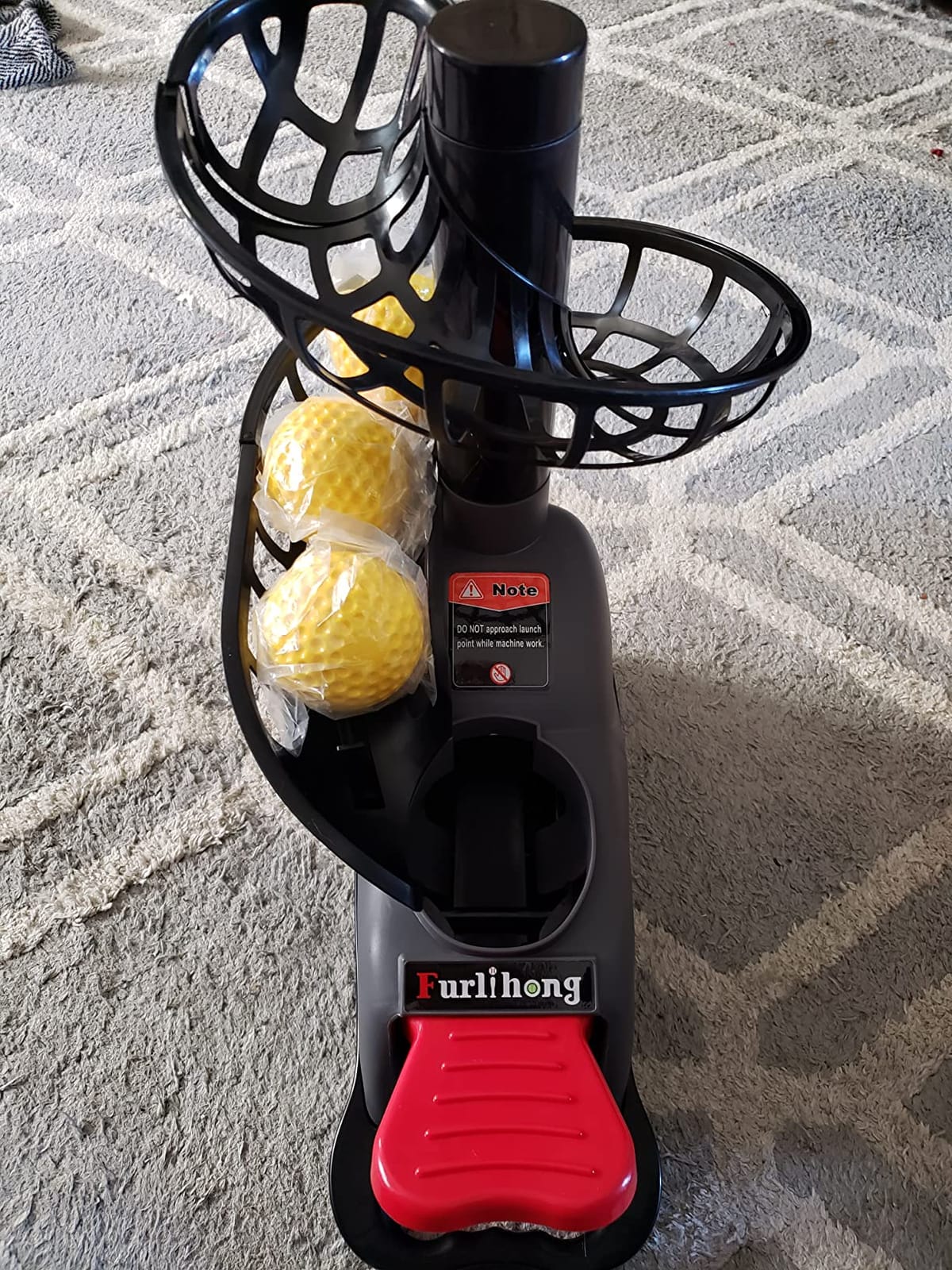 Furlihong 898BH Baseball Soft Toss Machine, Angle Adjustable, Step On Paddle and Release to Launch, No Power Supply Needed, Works with Regulation Baseball customer photo 1
