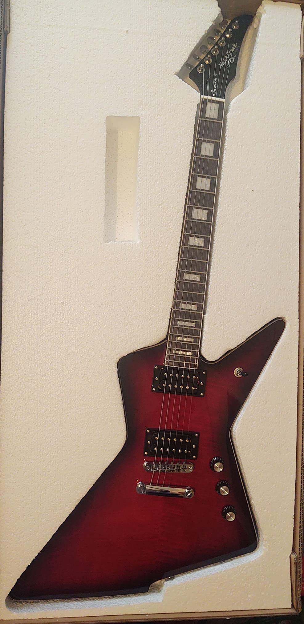 WestCreek Revenge Solid Body Electric Guitar, Heavy Metal Guitar, Right Handed, Alnico Humbucker Pickups, Rounded End Jumbo Frets, Bone nut, Rosewood Fretboard, Mahogany Body Purple customer photo 2