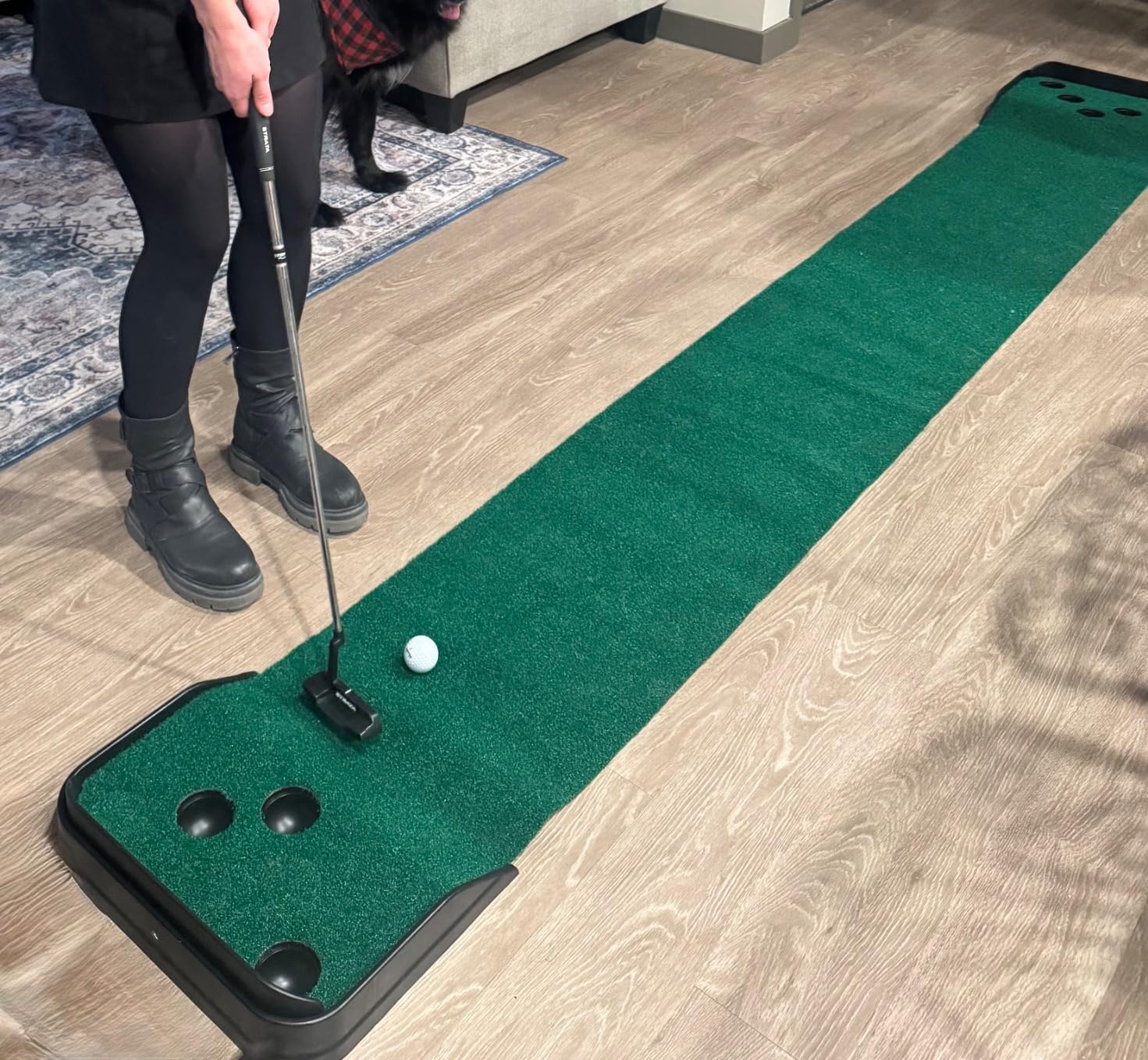 CHAMPKEY Golf Putting Green Indoor - Advanced Guides Golf Putting Mat - Enhance Putting Accuracy and Challenge customer photo 1