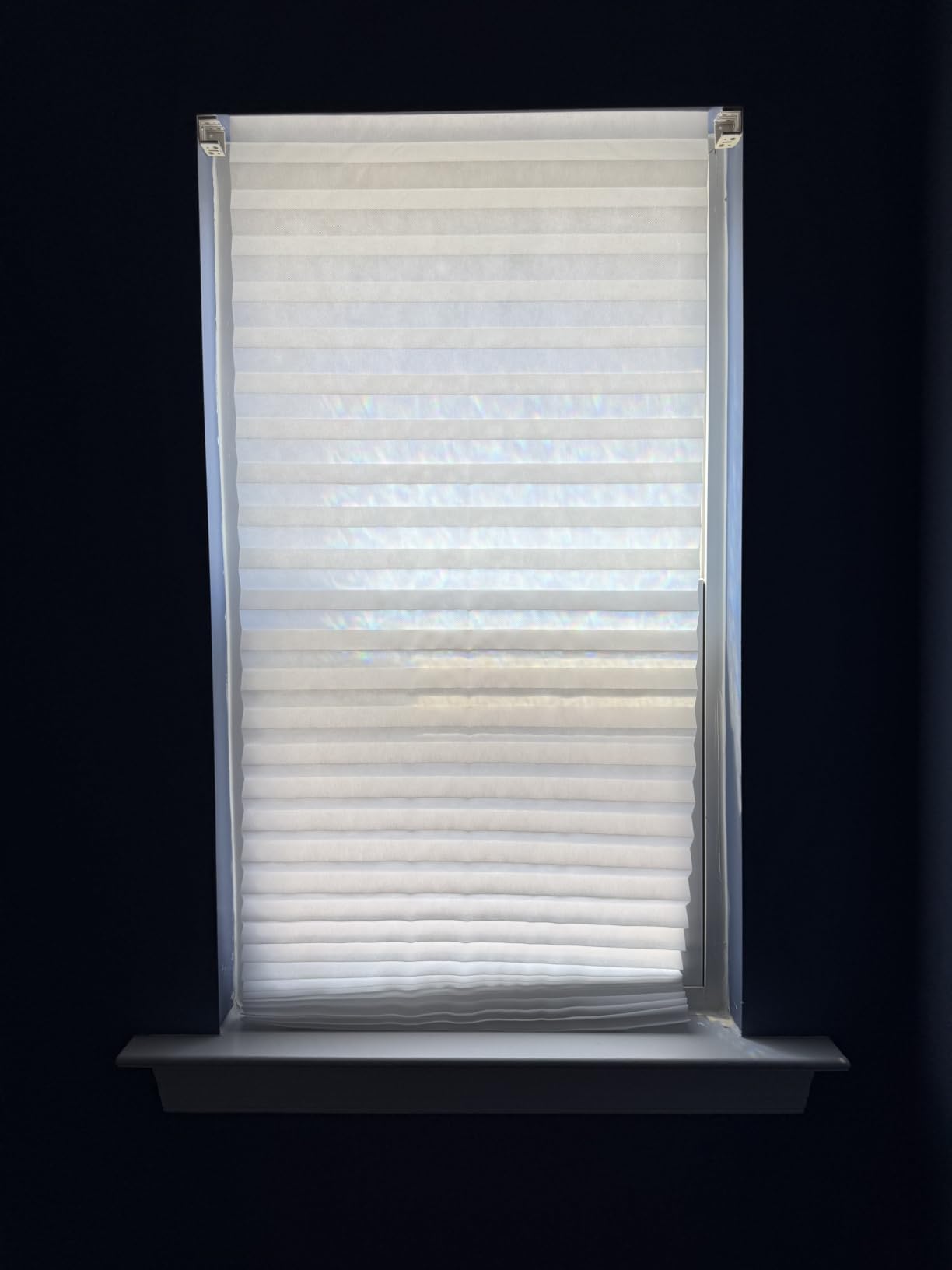 Window Blinds Cordless No Drill Cut to Size Stick On Temporary Paper Shades | Non-Woven, Blackout, Easy Install, Self Adhesive, Pleated Window Cover for Indoor Windows Doors Bedroom Kitchen Bathroom customer photo 2