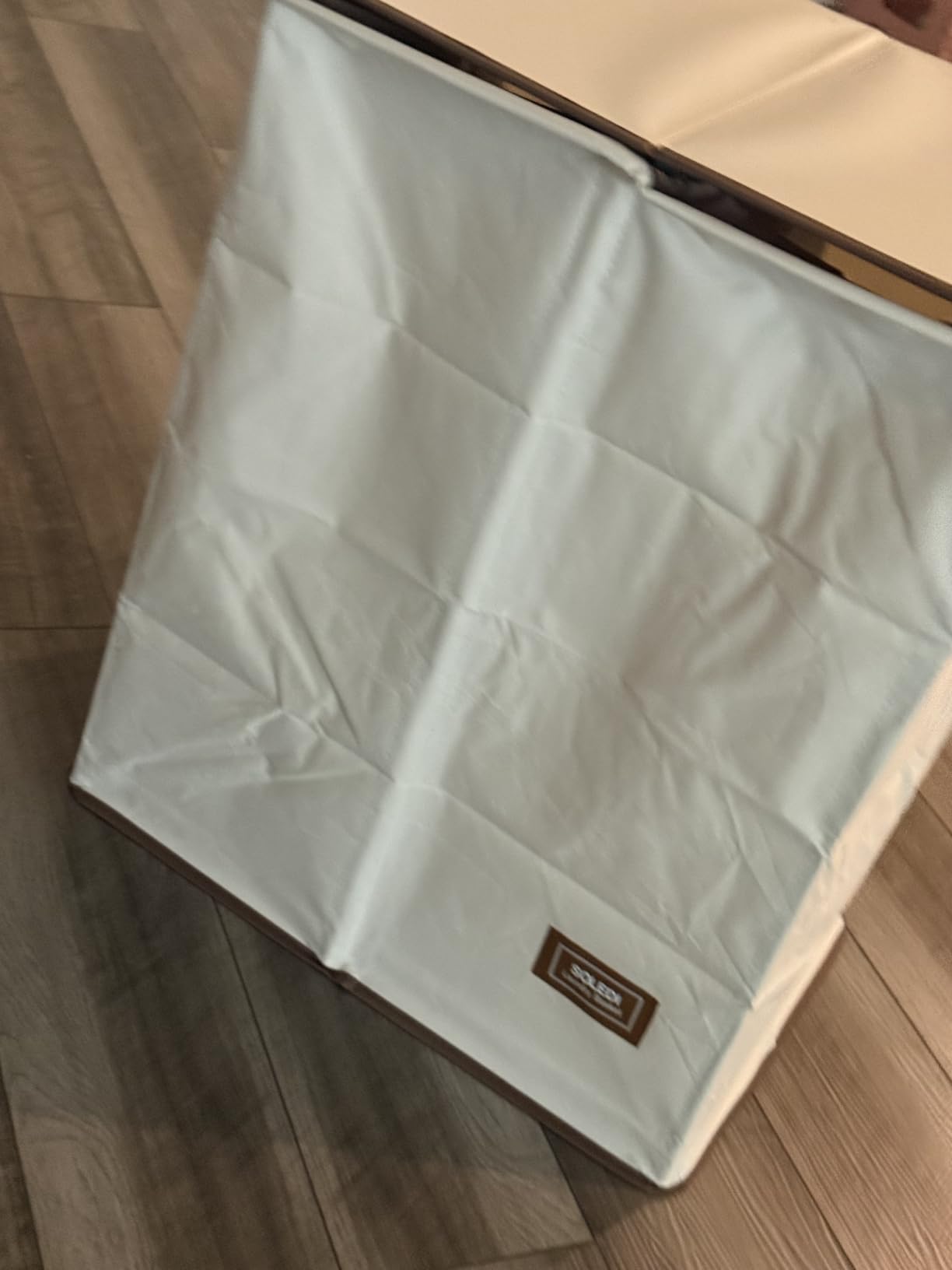 SOLEDI Luxury Double Laundry Hamper with Lid and Removable Bags, 38.3 Gal Large Laundry Bin, Laundry Basket 2 Sections, Collapsible Clothes Hamper for Bedroom, Laundry Room, Bathroom, Off-white customer photo 1