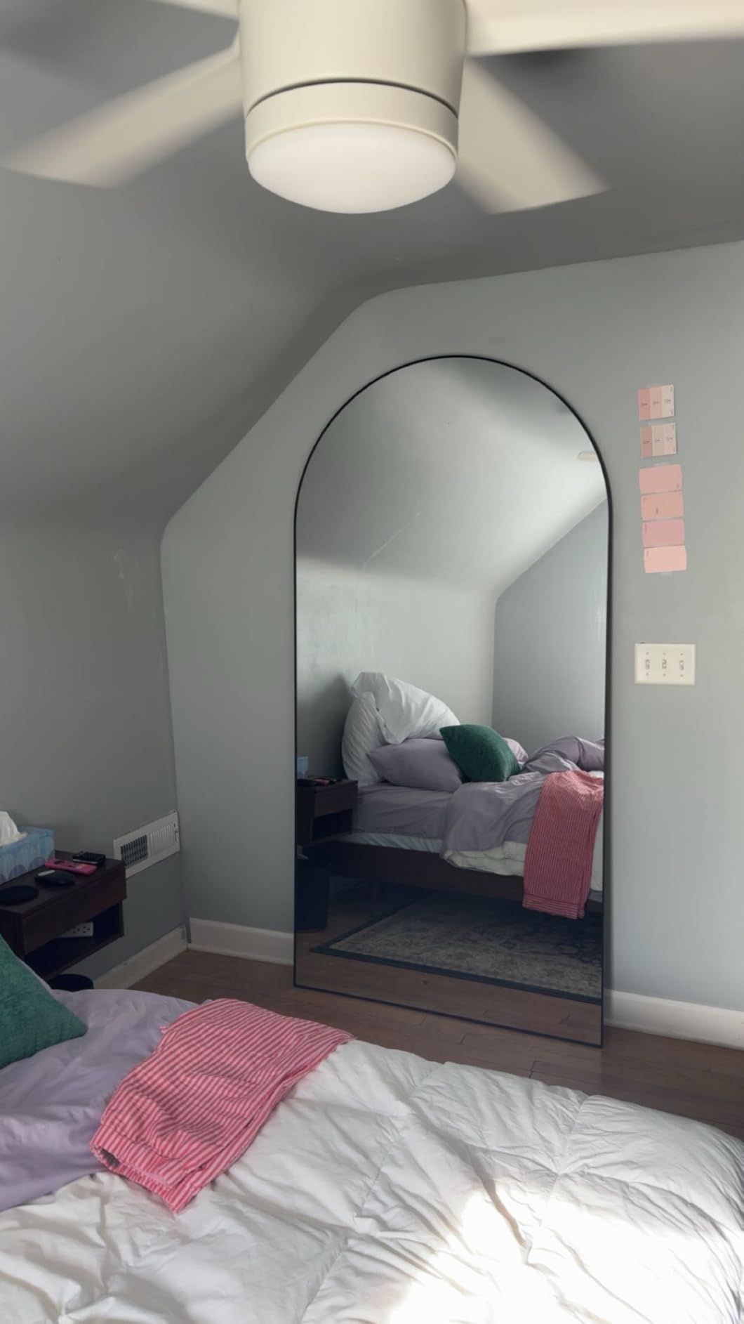 ITSRG Floor Mirror, Full Length Mirror with Stand, Arched Wall Mirror, Gold Floor Mirror Freestanding, Wall Mounted Mirror for Bedroom Living Room, Gold customer photo 1