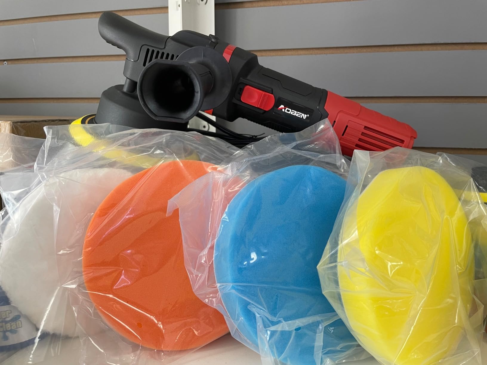 AOBEN Car Buffer Polisher,6 inch Dual Action Polisher,Random Buffer Polisher kit with 6 Variable Speed 1000-4500rpm,Detachable Handle,4 Buffing Pads for Car detailing Polishing and Waxing customer photo 2