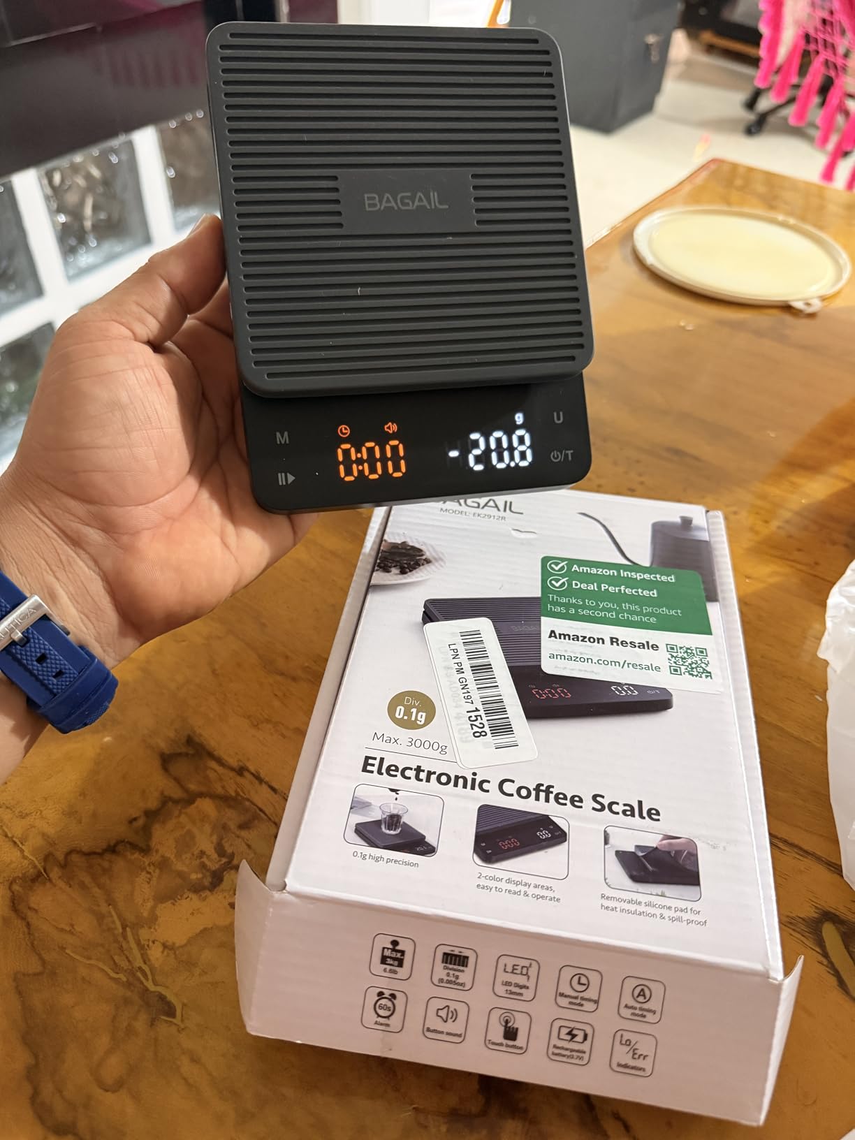 BAGAIL Coffee Scale with Timer, 0.1g/3kg Precision customer photo 2