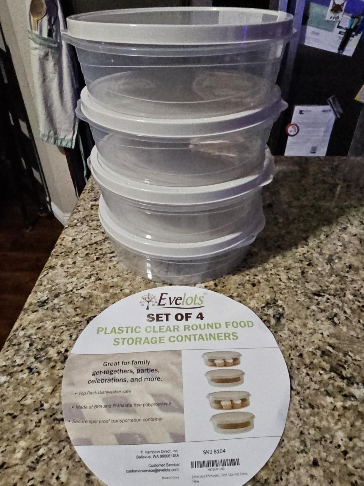 Evelots Pie Container with Lid, 4-Pack, 11-Inch, Clear BPA-Free Carriers customer photo 2