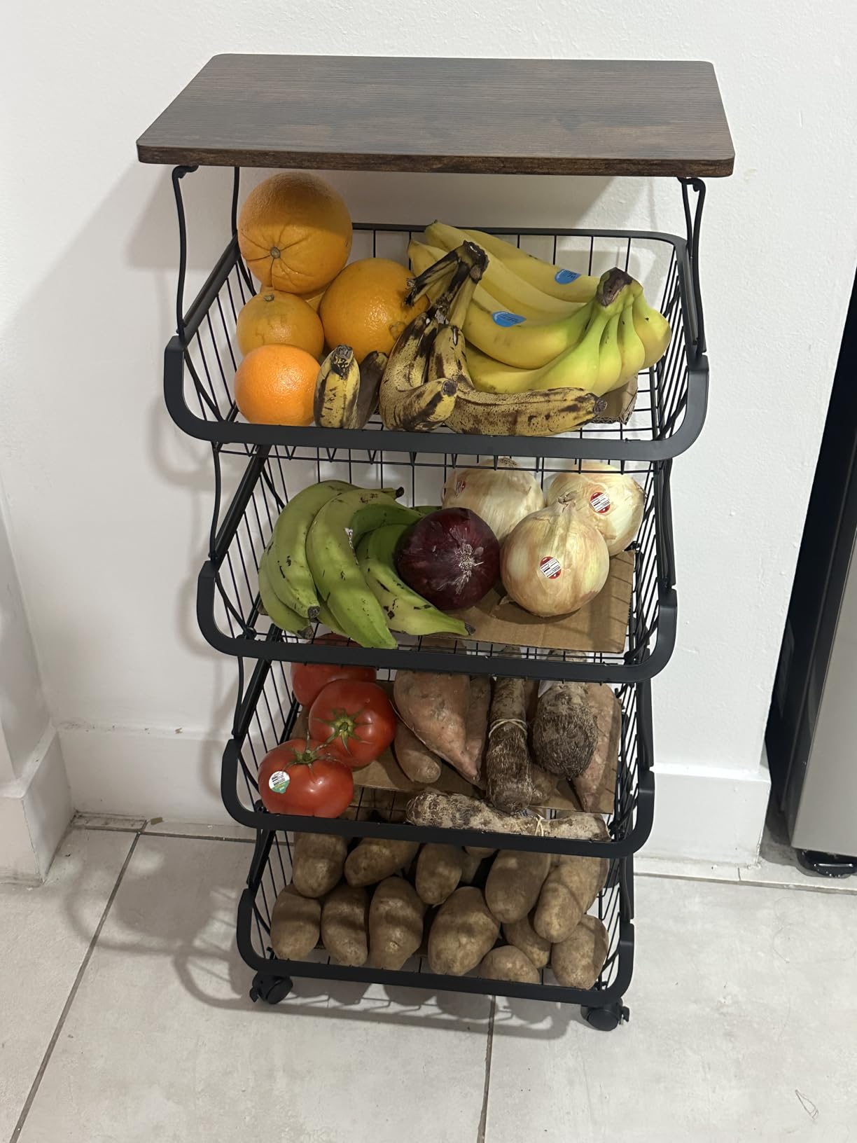 Gsiekare 5 Tier Fruit and Vegetable Basket for Kitchen with Wheels customer photo 1