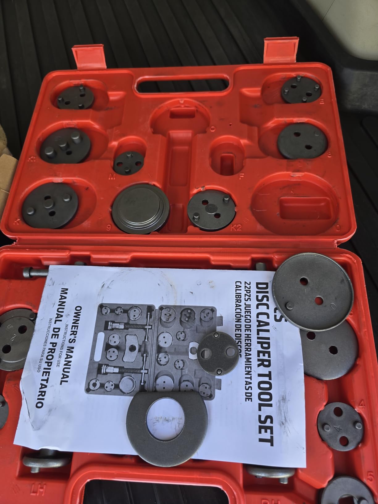 Big RED Torin 22 PCS Brake Caliper Press Tool Kit, Disc Brake Piston Caliper Compressor Tool Set for Brake Pad Replacement Reset, Red, ATRHS-E3318BR customer photo 2