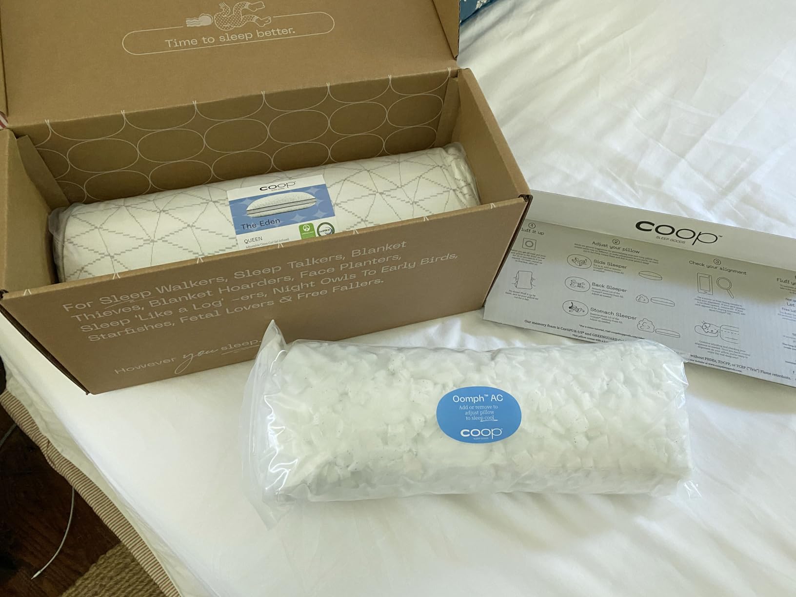 Coop Home Goods Cool+ Cut-Out Adjustable Pillow Queen with Cooling Gel & Shoulder Cut-Out for Head Support, Side Sleeper Pillow, Neck Support for Sleeping, CertiPUR-US/GREENGUARD Gold customer photo 2