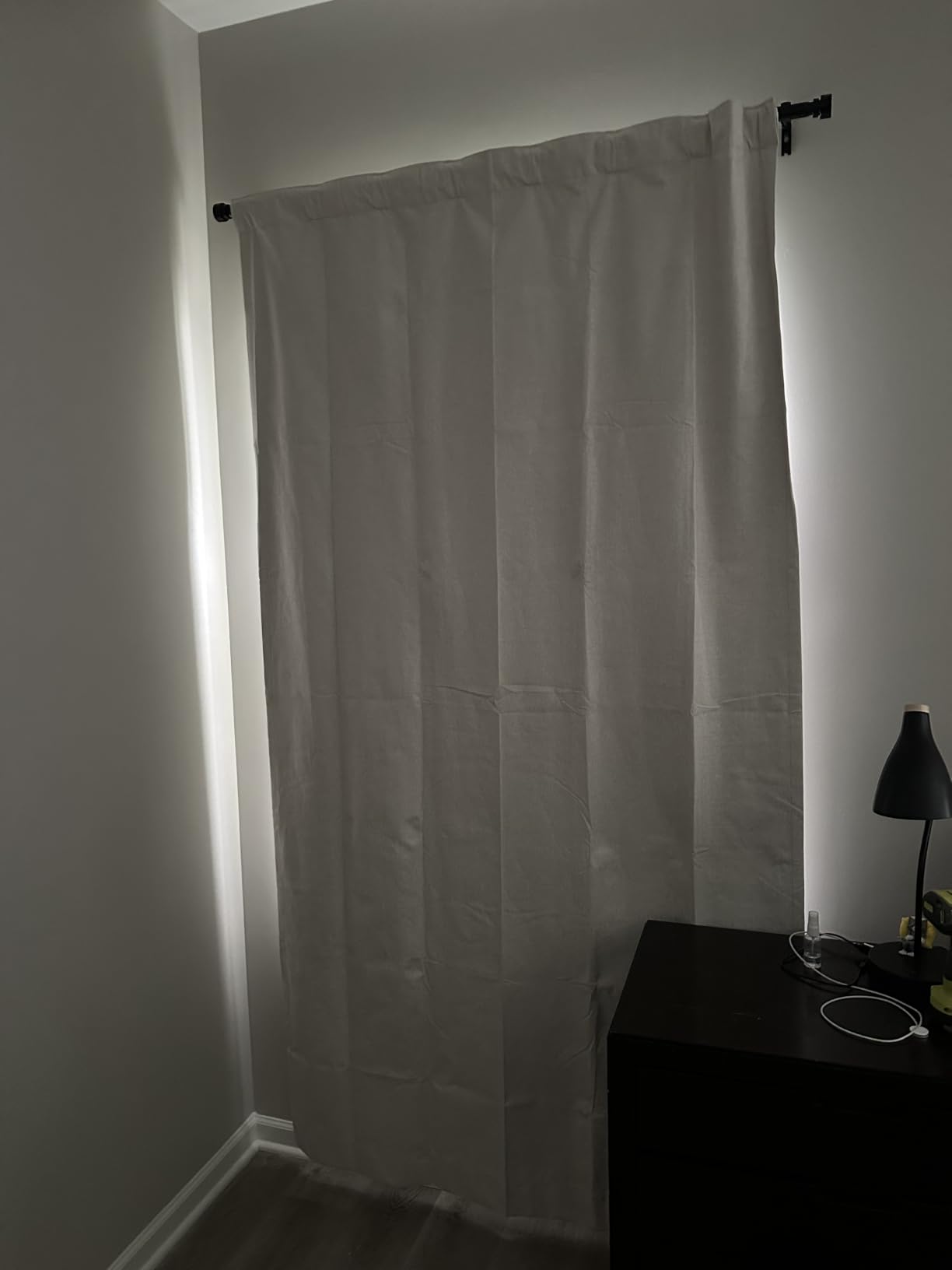 Linen Textured Total Blackout Curtains for Bedroom 84 Inches Long, Oatmeal customer photo 2