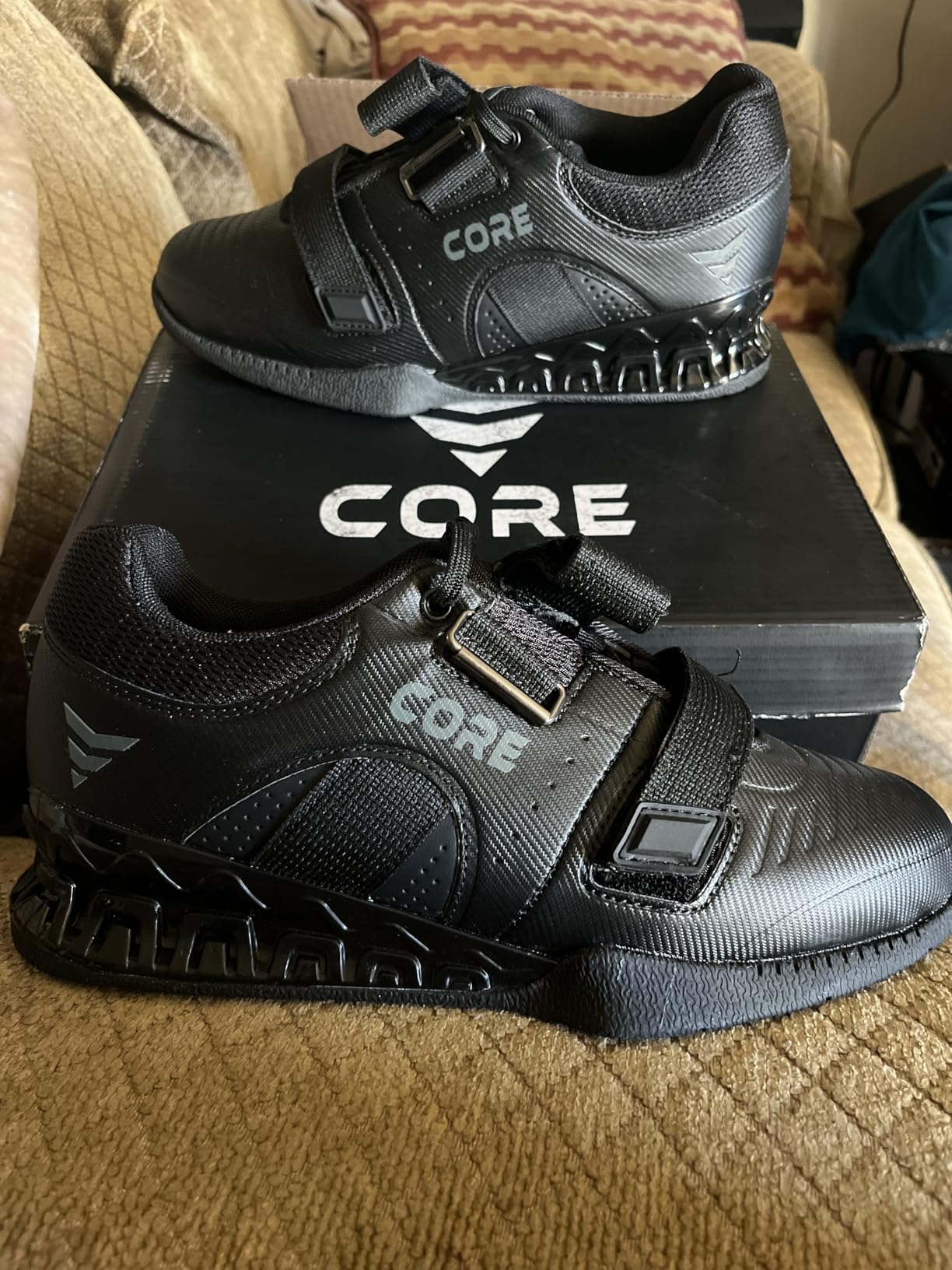 Core Weightlifting Shoes Force Black - Squat Shoes for Men and Women – Weight Lifting Shoes for Powerlifting, Deadlifting & CrossTraining – Non-Slip Olympic Lifting Shoes with Elevated 0.75 Inch Heels customer photo 2