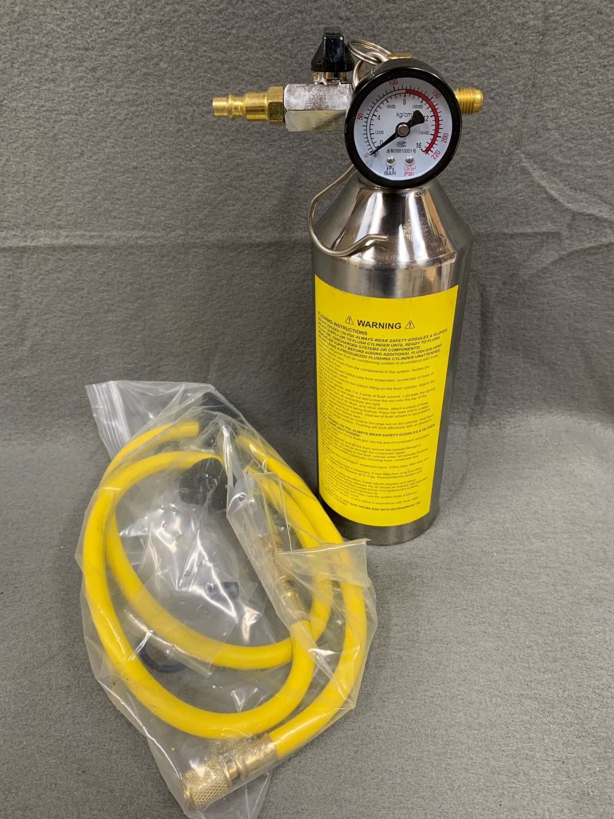 CMTOOL AC Flush Kit, Automotive Home HVAC Flush Tool, Thickened Stainless Steel Canister, Auto A/C Flushing Kit House Air Conditioning Flushing Bottle Set, for R134A R12 R22 R404 R410A System customer photo 1