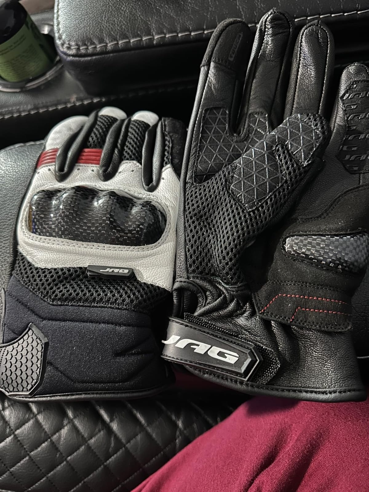 J.A.G. Leather Motorcycle Gloves for Men - Carbon Fiber Knuckle Protection, Motorbike Powersports, Dirt Bike, Touchscreen Gloves for Men and Women, Guantes para Moto. customer photo 2