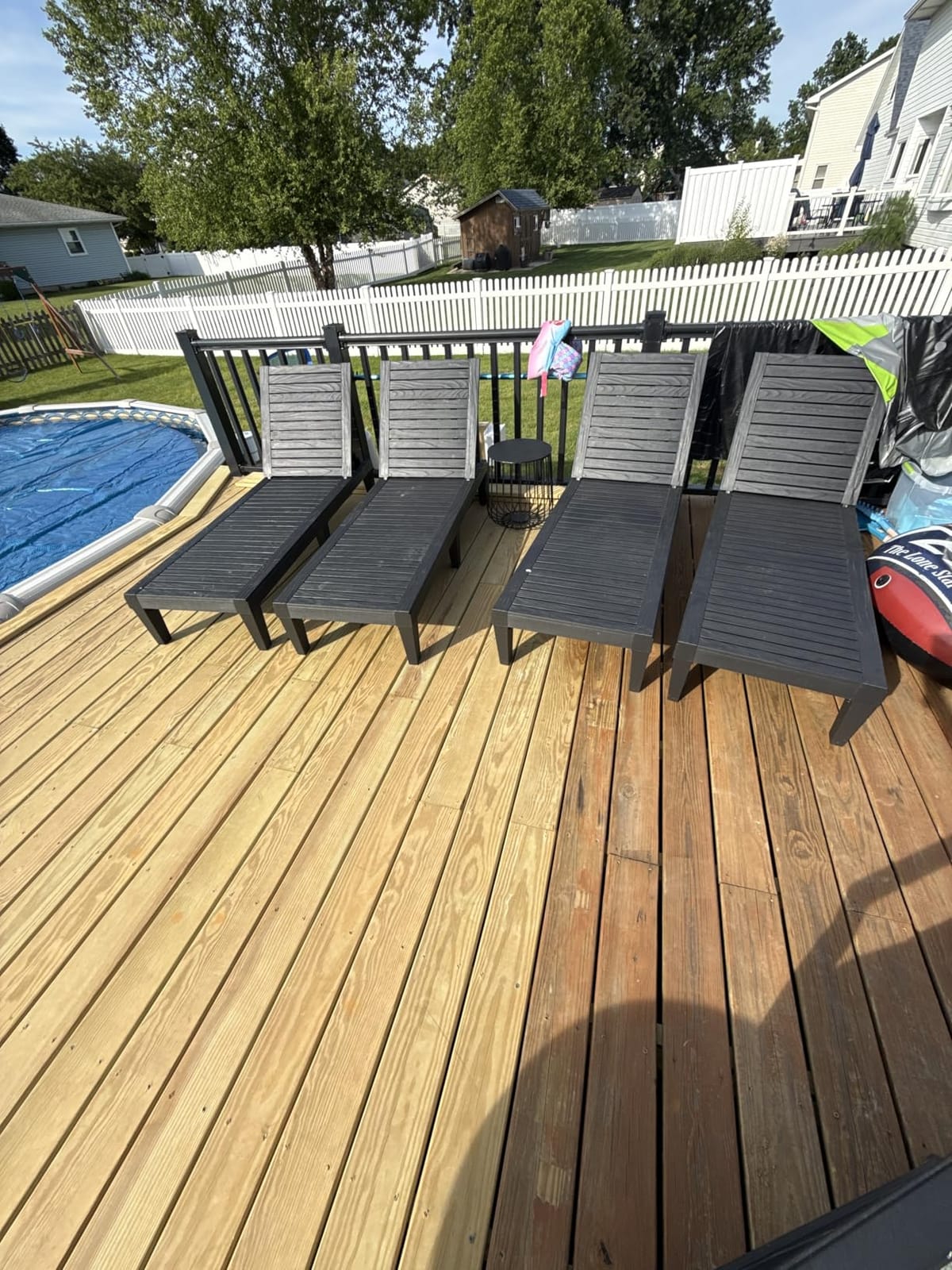EUNHOO Outdoor Chaise Lounge Set of 2, Adjustable Pool Lounge Chair with 5 Positions Backrest, Waterproof Sun Loungers for Garden Pool Beach Patio Deck Sunbathing customer photo 2