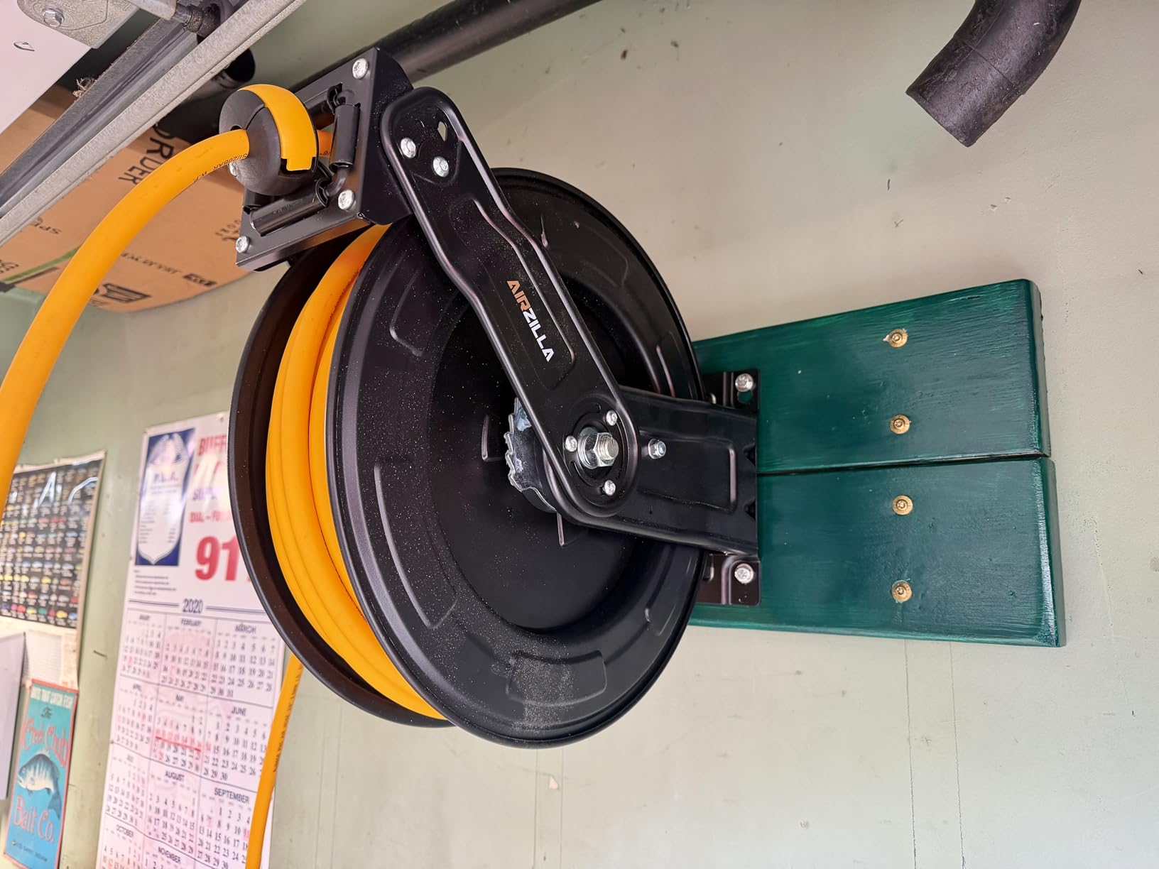 AIRZILLA Premium Steel Retractable Air Hose Reel With Dual Arm, 3/8