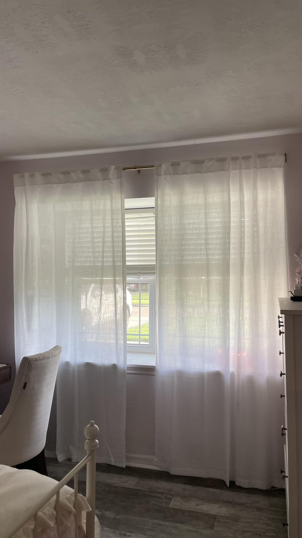 2 Panels Set Cream Linen Curtains 108 inches Long for Living Room Extra Long Back Tab Curtains Neutral Farmhouse Light Filtering Semi Sheer Linen Drapes Ceiling to Floor for Large Window Ivory 9 FT customer photo 2