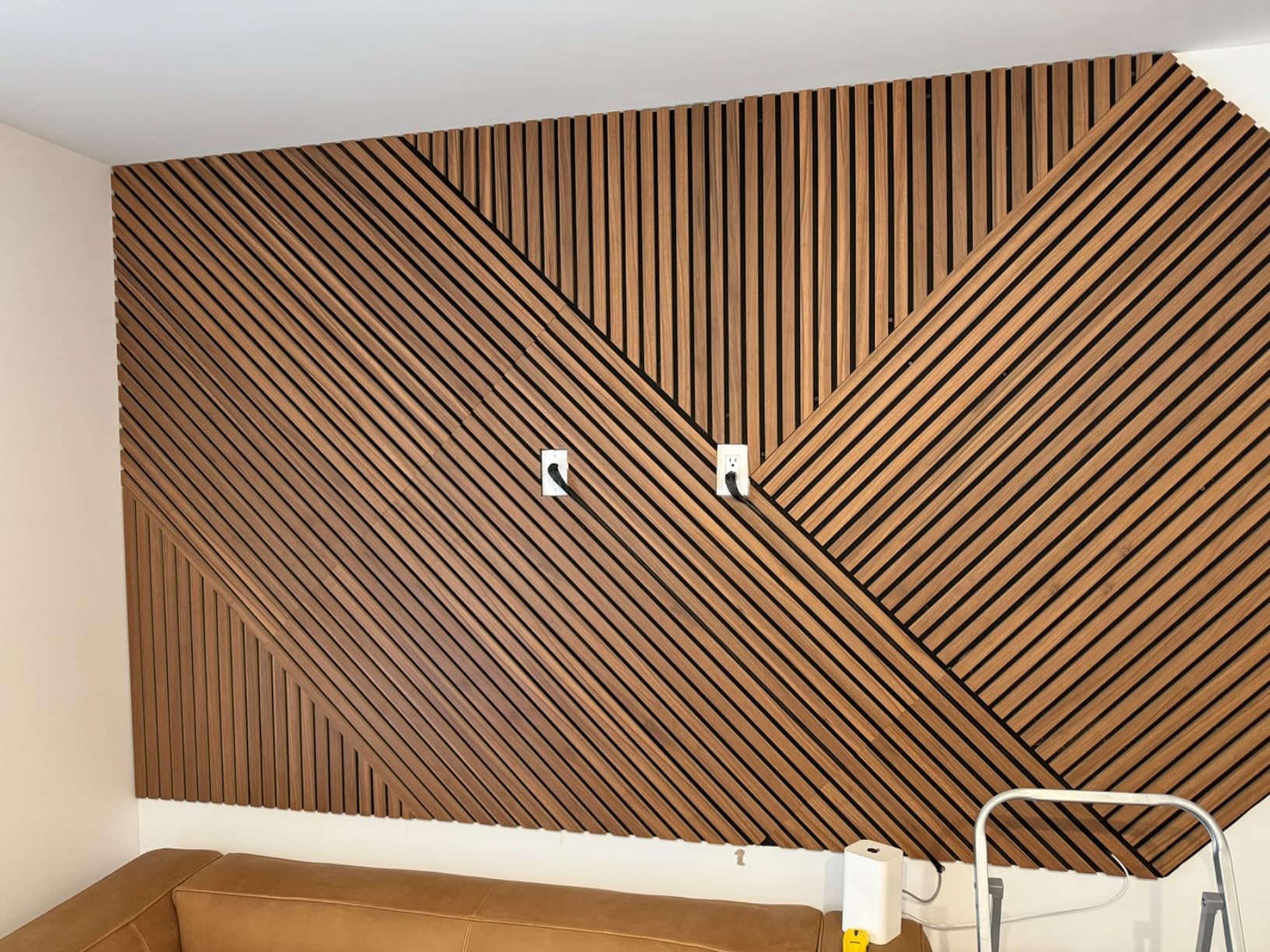 Art3d 2-Pack Fluted Acoustic Wood Slat Wall Panel, 47.2 x 23.6 Inch, Walnut customer photo 1