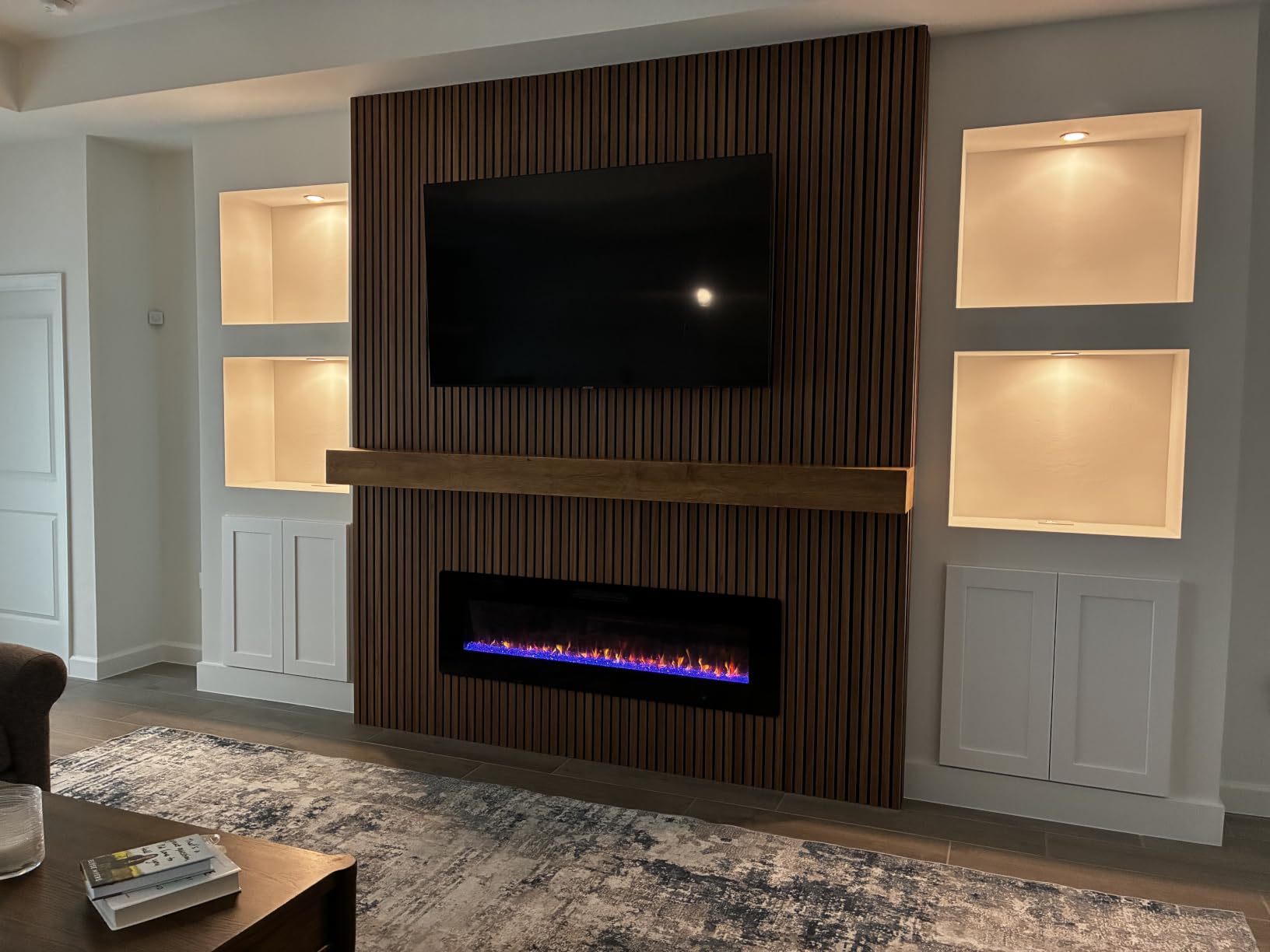 Art3d 2-Pack Fluted Acoustic Wood Slat Wall Panel, 47.2 x 23.6 Inch, Walnut customer photo 2