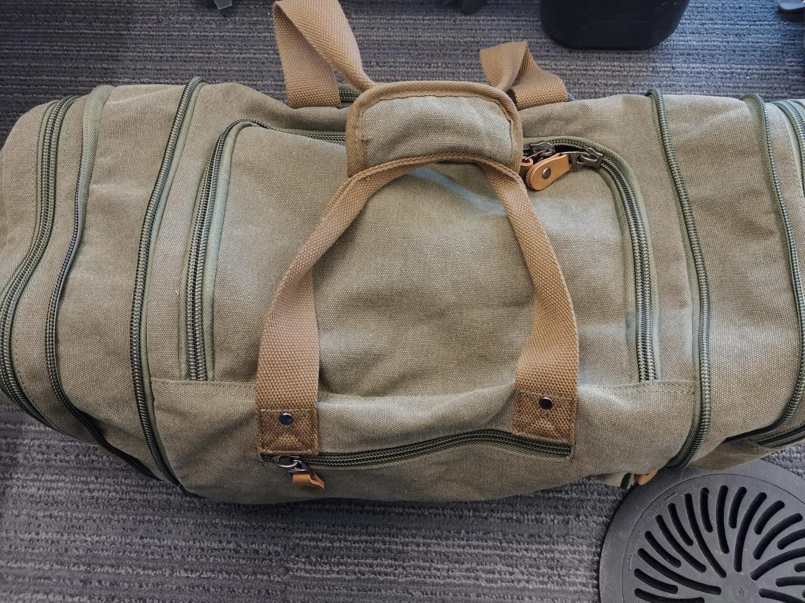 Gonex Canvas Duffle Bag, Expandable 50L Travel Overnight Weekender Bag customer photo 1