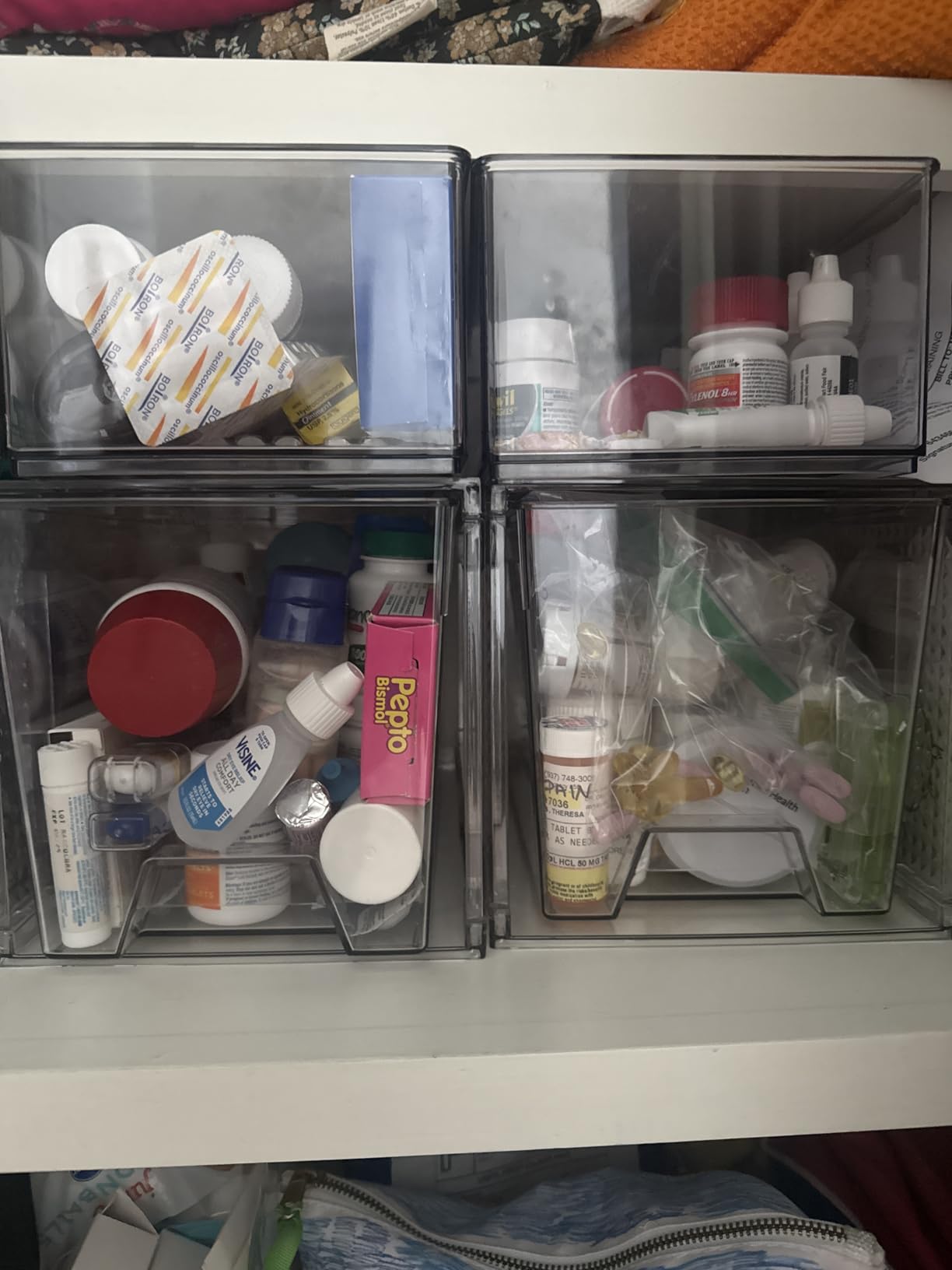 Vtopmart 4 Pack Large Stackable Storage Drawers, Clear customer photo 2