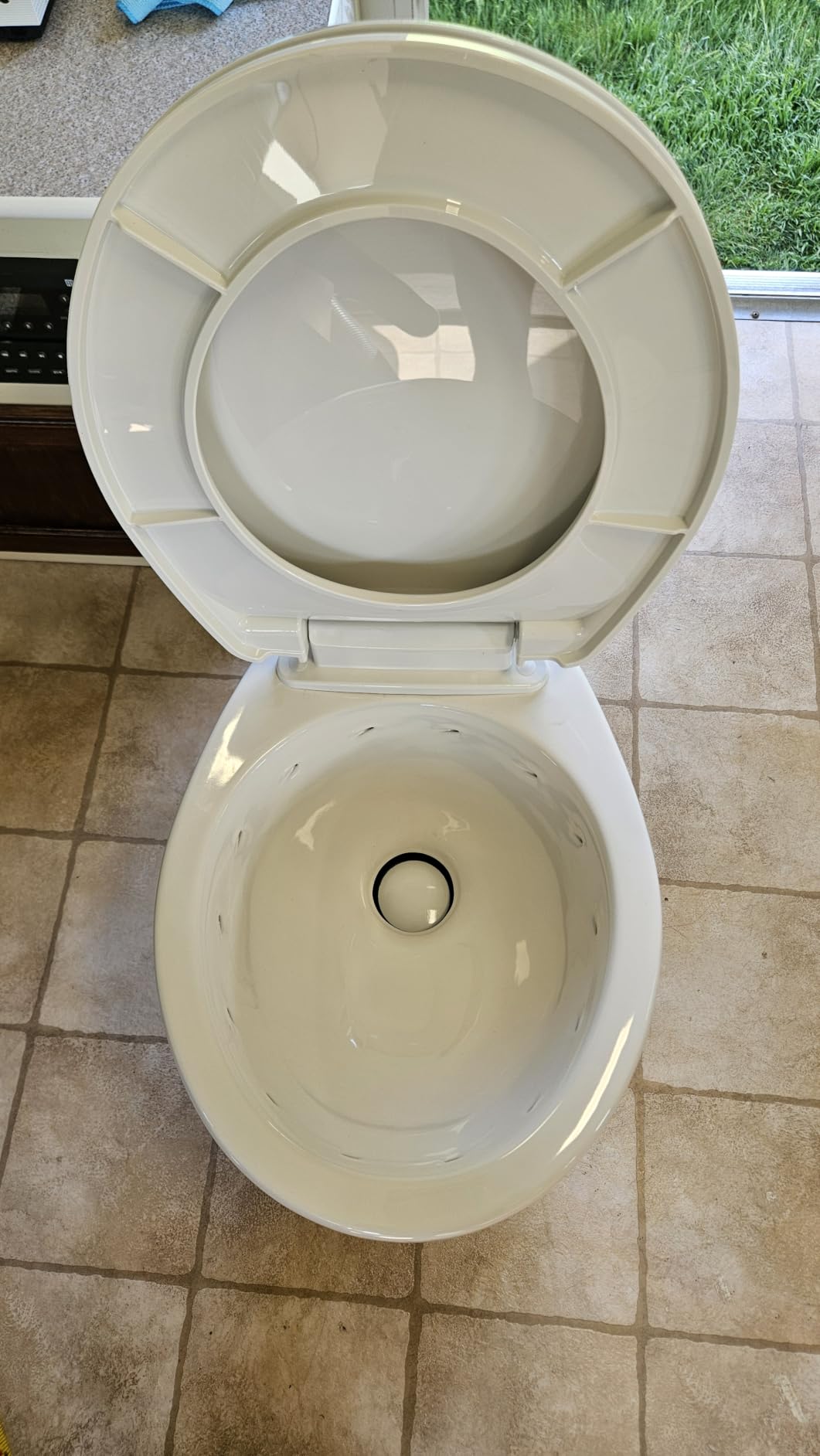 Dometic Model 410 Complete RV Toilet – Round Porcelain Bowl | Universal Fit & 2-Bolt Mount, 18