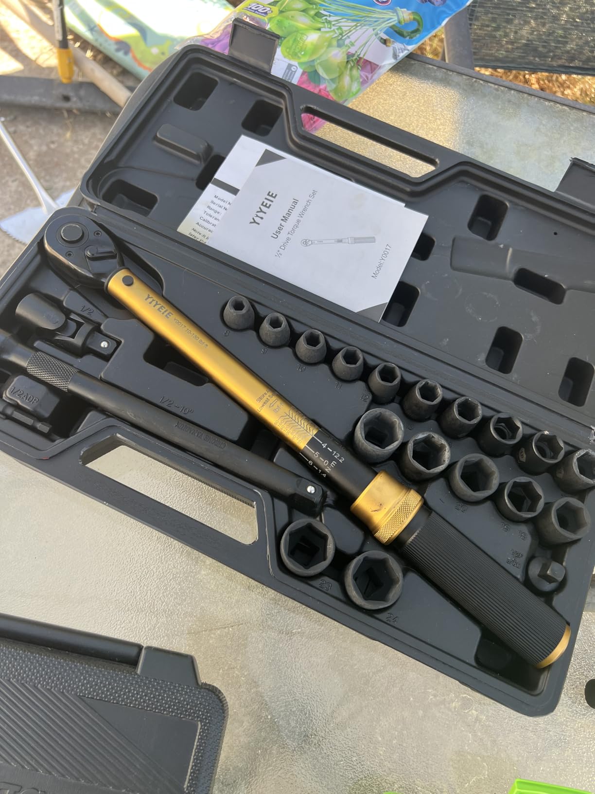 YIYEIE 50Pcs Master Bike Torque Wrench Set, 1/4 Inch Drive, 10-230 IN.LB (1-26.0 Nm), Inch Pound Click Torque Wrench with Bit Sockets, 0.1 Nm Micro, 3/8 Adapter, Pro Bicycle Tool Kit for MTB customer photo 1