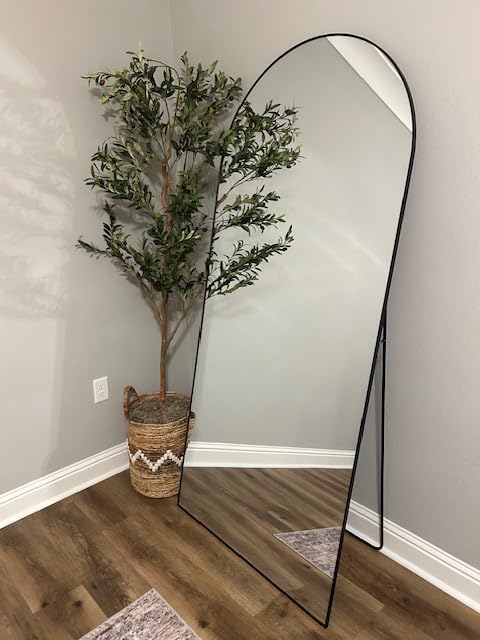 Full Length Mirror, 71''x30'' Floor Mirror with Stand, Arched Wall Mounted Mirror, Large Full Body Mirror with Aluminum Frame Hanging or Leaning for Bedroom, Living Room, Cloakroom (Gold) customer photo 2