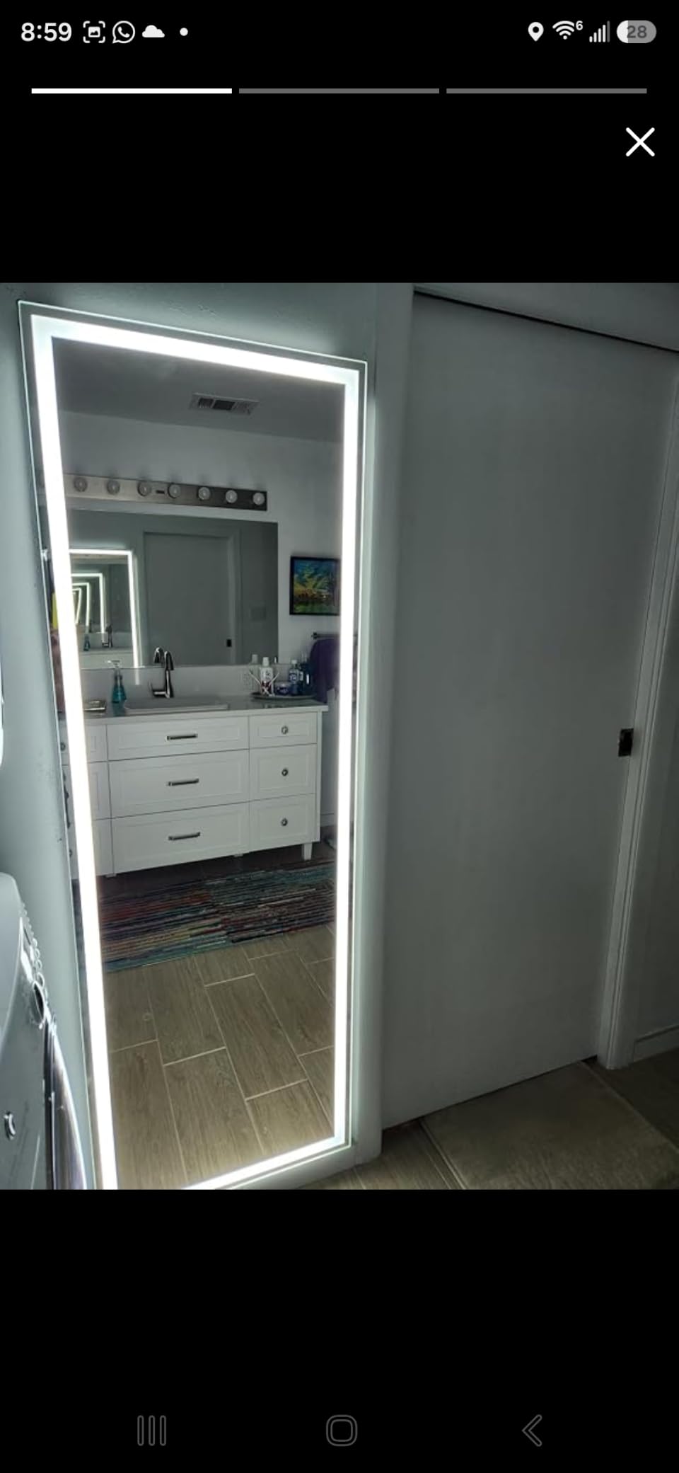Hasipu Full Length Mirror with Lights, 56