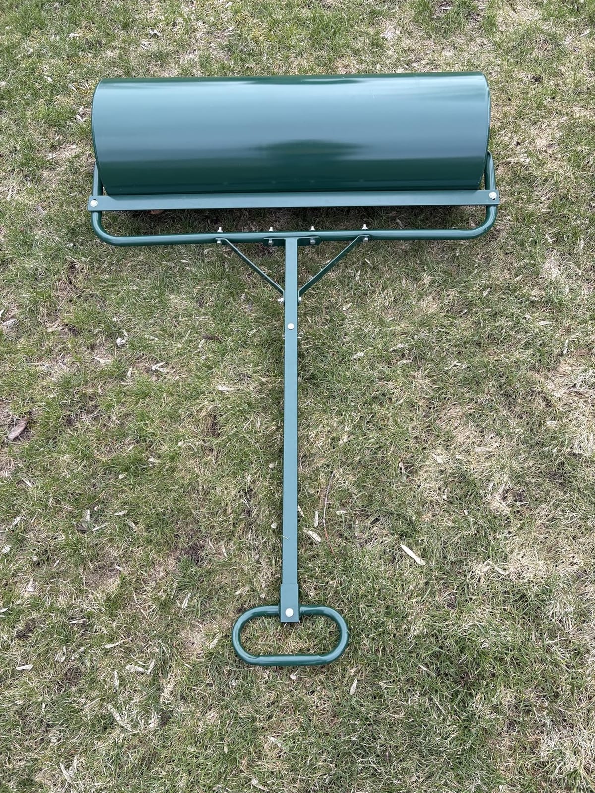 Goplus Lawn Roller, Push/Tow-Behind Lawn Roller, 17 Gallon/63L Water/Sand-Filled Sod Roller, Detachable Gripping Handle, Sod Drum Roller Tow Behind a Tractor for Yard Park Farm Black 12 by 36-Inch customer photo 1