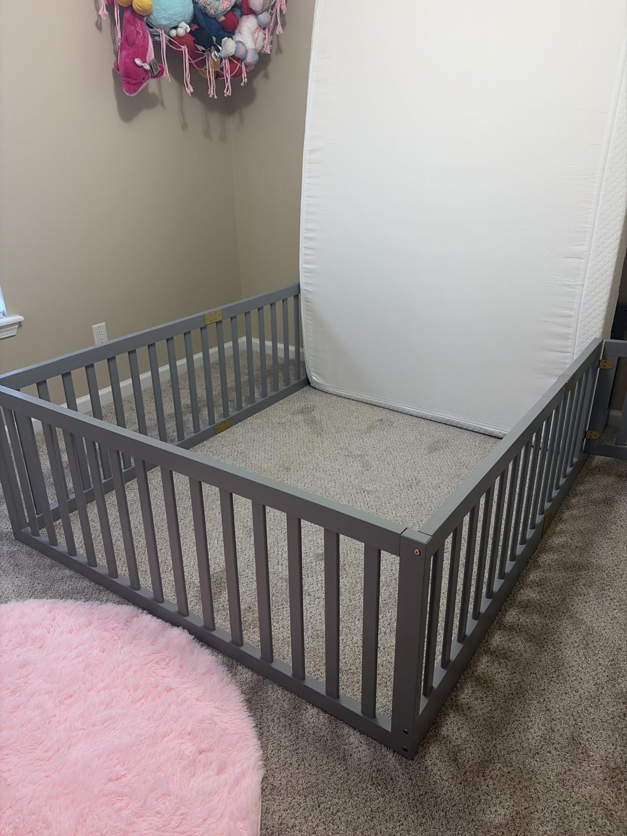 Tatub Twin Montessori Floor Bed with High Rails, Solid Wood Montessori Bed Frame for Kids, Door Can Install Left and Right, Twin-Nature customer photo 1