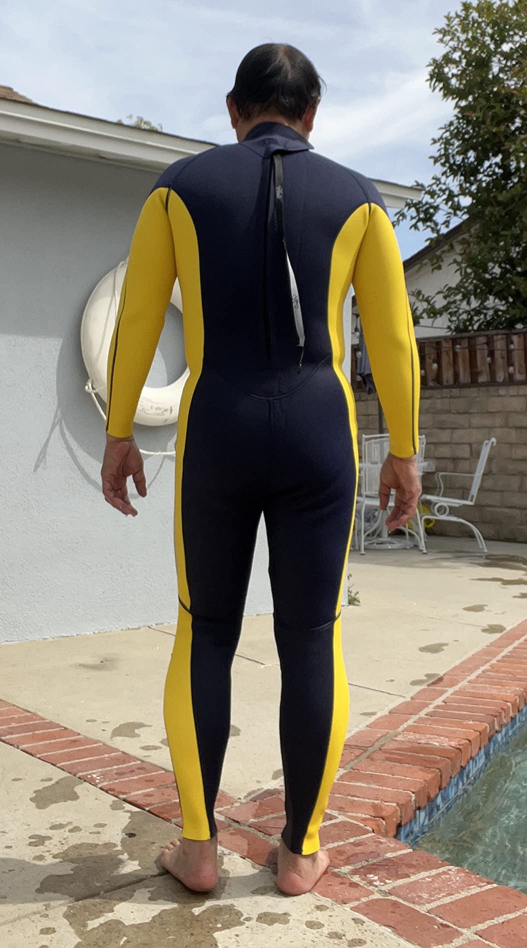 Hevto Men Wetsuit 3/2mm Neoprene Front Zipper for Surfing Diving customer photo 2