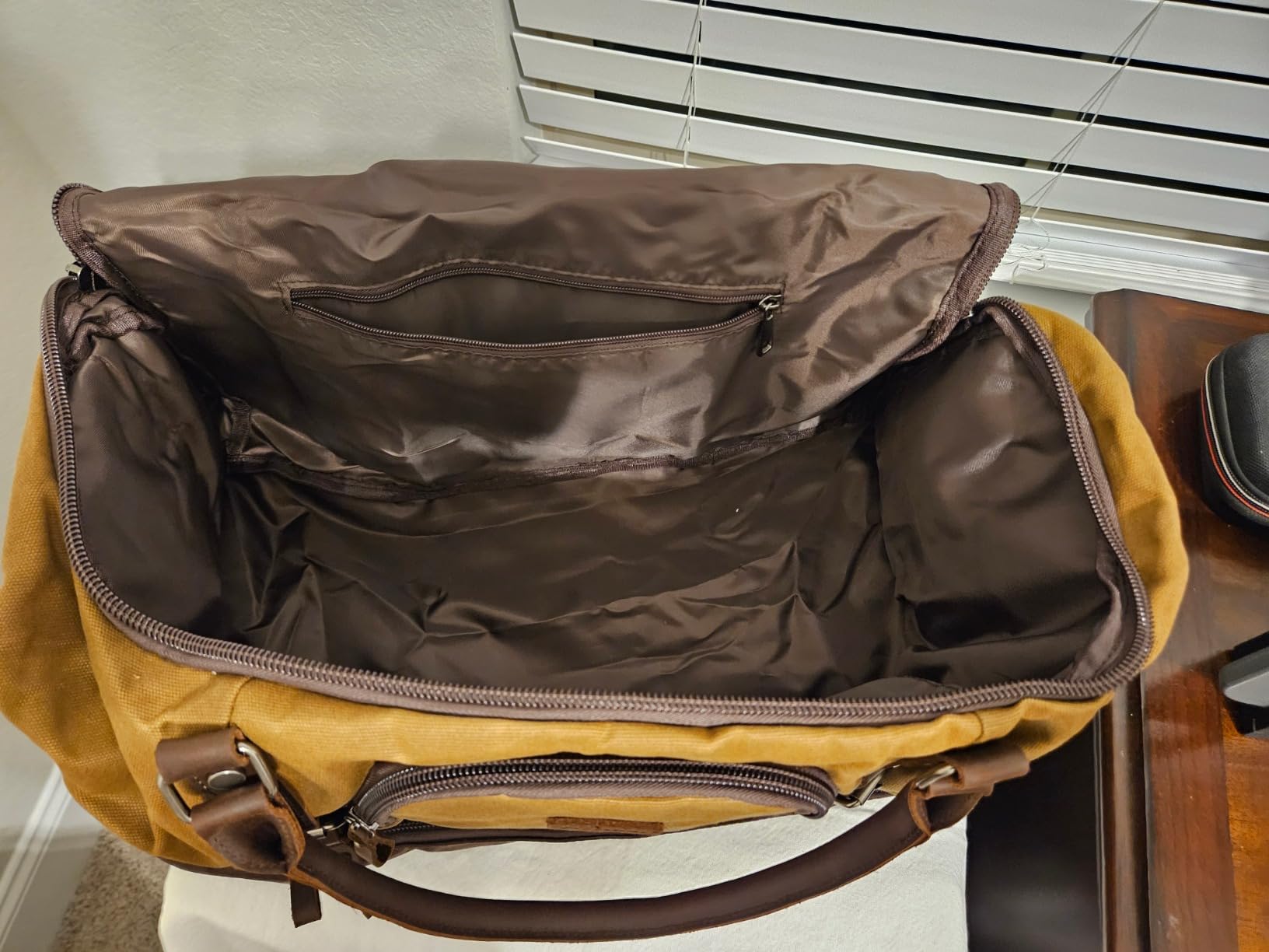 Nerlion Weekender Bag with Shoe Compartment Large Overnight Bag for Men Canvas Genuine Leather Carry on Luggage Bag Travel Duffel Bag(Brown) customer photo 2