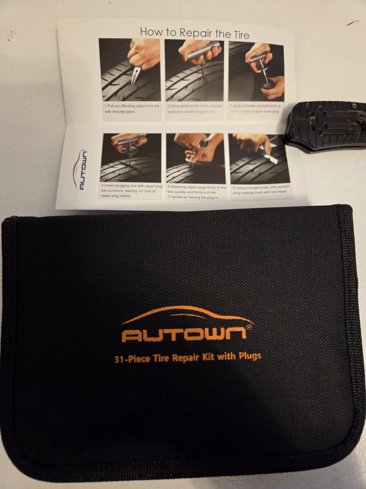 AUTOWN Flat Tire Repair Kit with Plugs 31pcs, Professional Tire Plug Kit customer photo 1