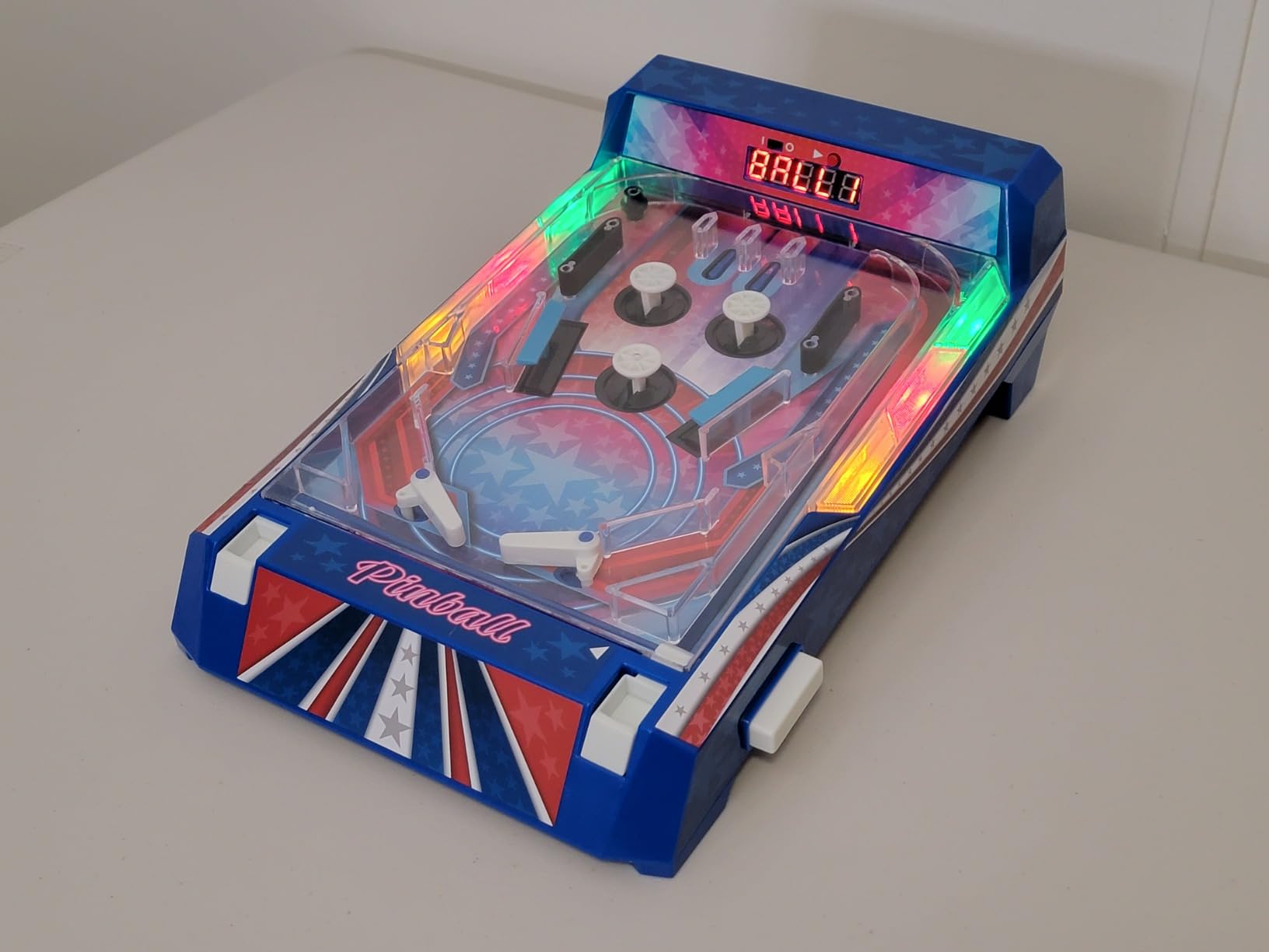 Merchant Ambassador Retro Arcade Electronic: Pinball - Tabletop Game, Vibrating Bumpers, LED Lights, Sound Effects, 1 Player, Ages 6+ customer photo 1