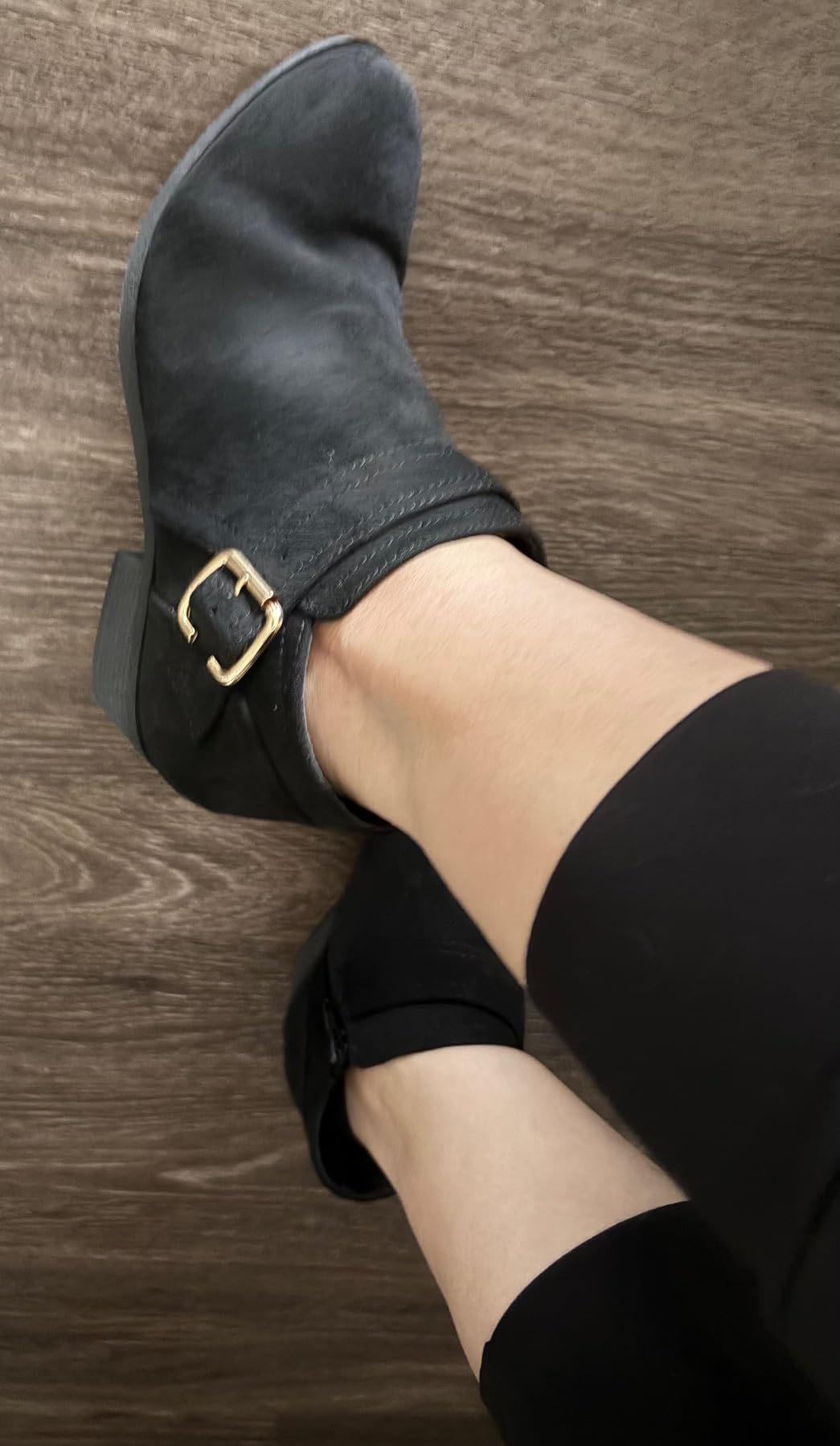 Athlefit Women's Chunky Low Heel Short Ankle Boots customer photo 2