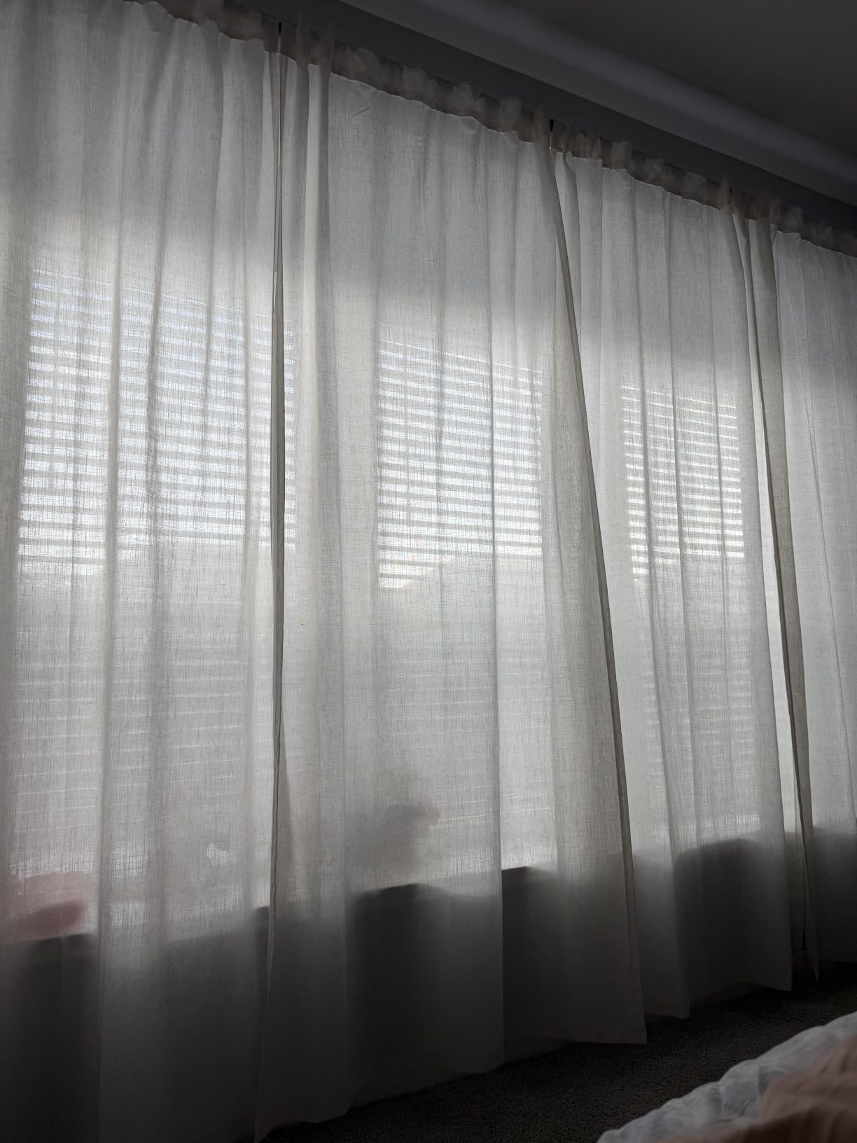 Cream Linen Curtains 102 inches Long 2 Panels Set for Living Room Extra Long Back Tab Curtains Neutral Farmhouse Light Filtering Semi Sheer Linen Drapes Ceiling to Floor for Large Window Ivory customer photo 1