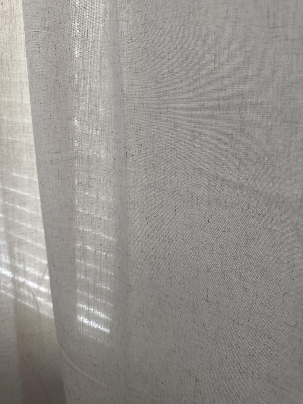 Cream Linen Curtains 102 inches Long 2 Panels Set for Living Room Extra Long Back Tab Curtains Neutral Farmhouse Light Filtering Semi Sheer Linen Drapes Ceiling to Floor for Large Window Ivory customer photo 2