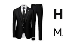 MAGE MALE Mens Suits Slim Fit 3 Piece Elegant Tuxedo Suit Set for Business customer photo 1