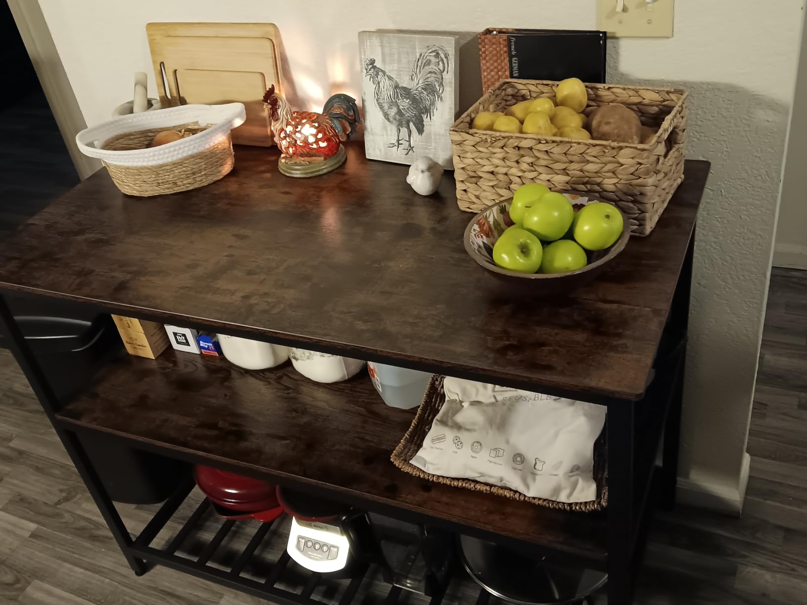 VASAGLE Kitchen Island with 3 Shelves, Storage Cabinet, Steel Structure customer photo 1