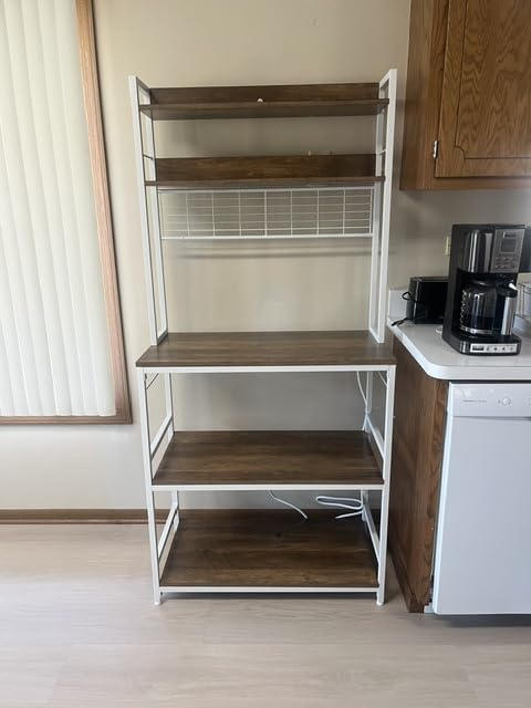 VASAGLE Bakers Rack with Power Outlet, 23.6 Inches Microwave Stand customer photo 1