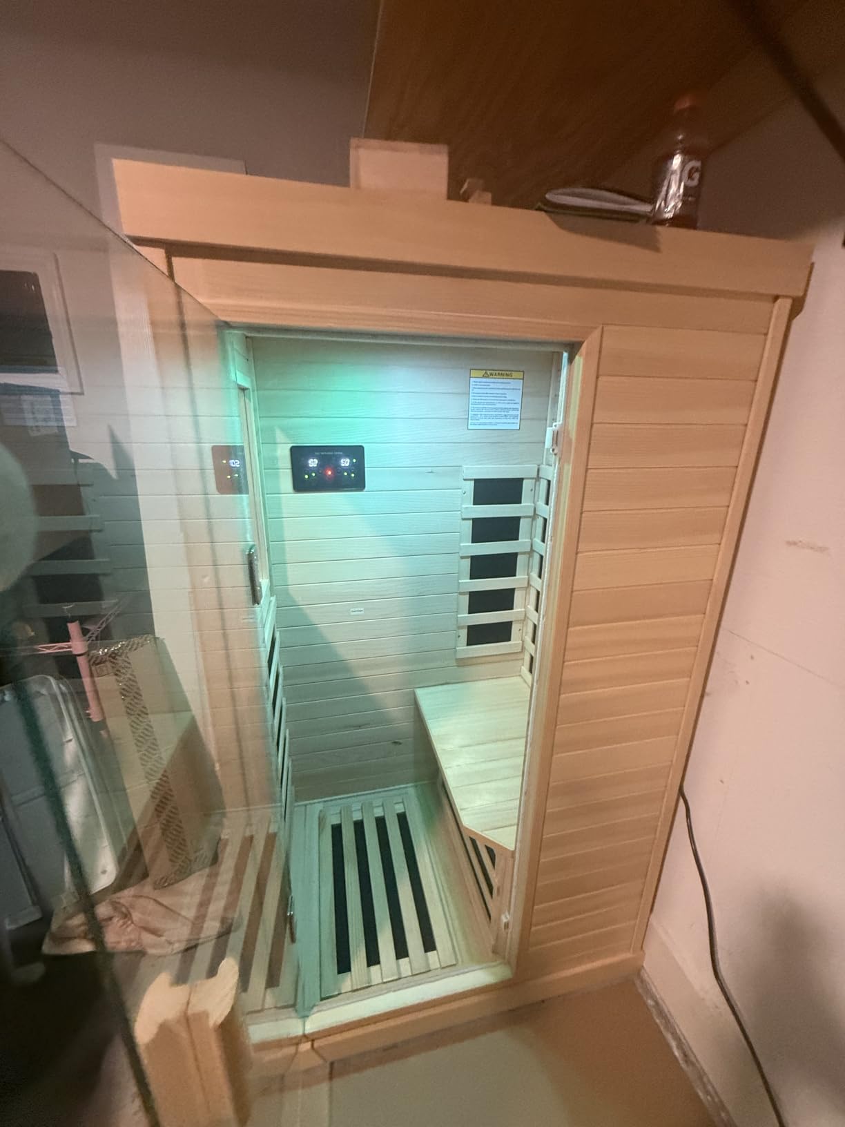 OUTEXER Outdoor Sauna 2 Person Sauna Infrared Saunas with Red Light Therapy | Dry Sauna Room 2080W Red Cedar and Canadian Fir Wood Wooden Sauna Spa 48.8*38.19*81.89inch customer photo 1