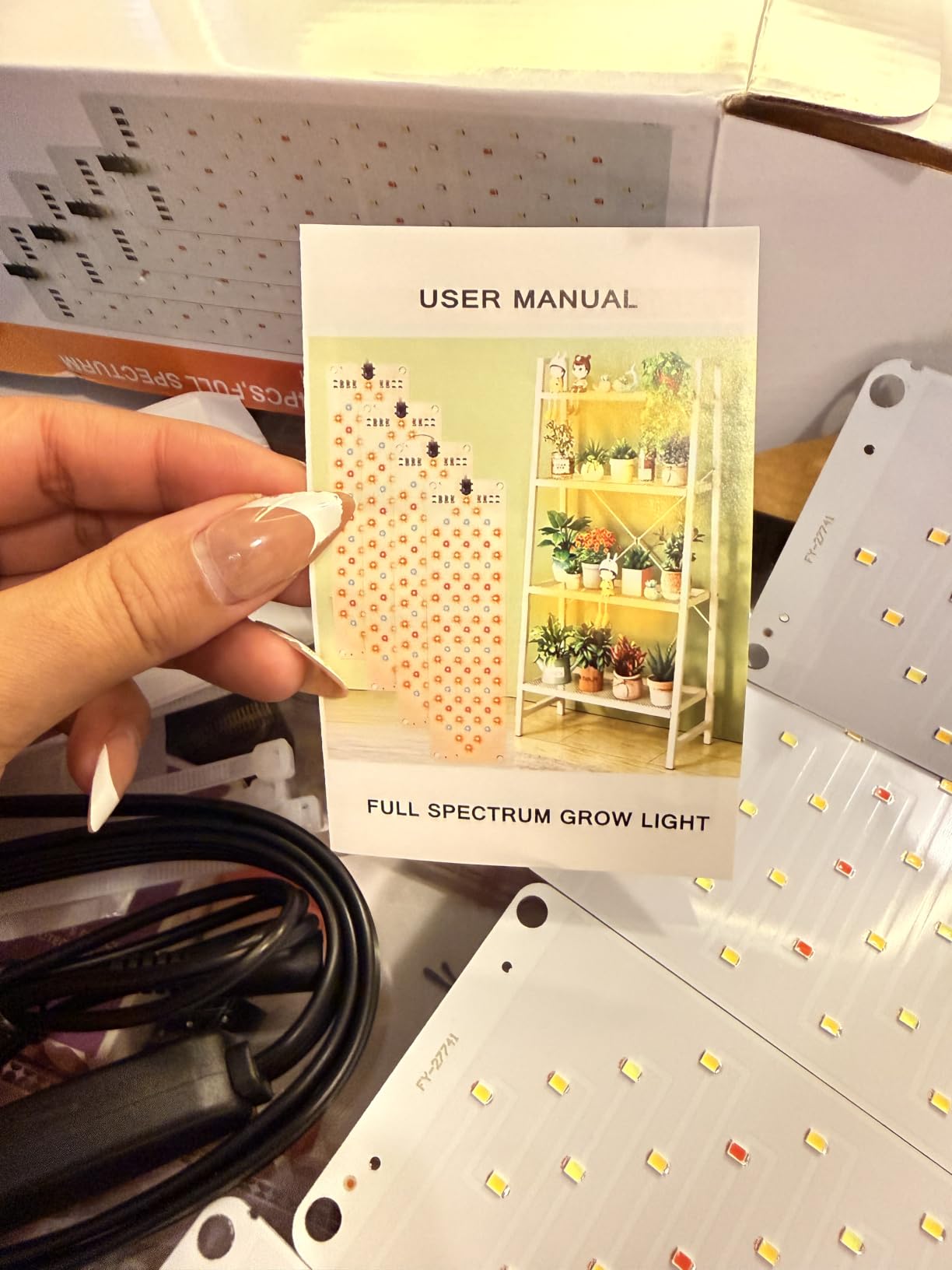 Grow Light,40W Ultra-Thin Panel Grow Lights for Indoor Plants,316LEDs Full Spectrum Grow Lights for Under Cabinet Plant, Grow Lamp with 3/9/12H Timer,10 Dimmable Levels for Plants Growing (4pcs) customer photo 2