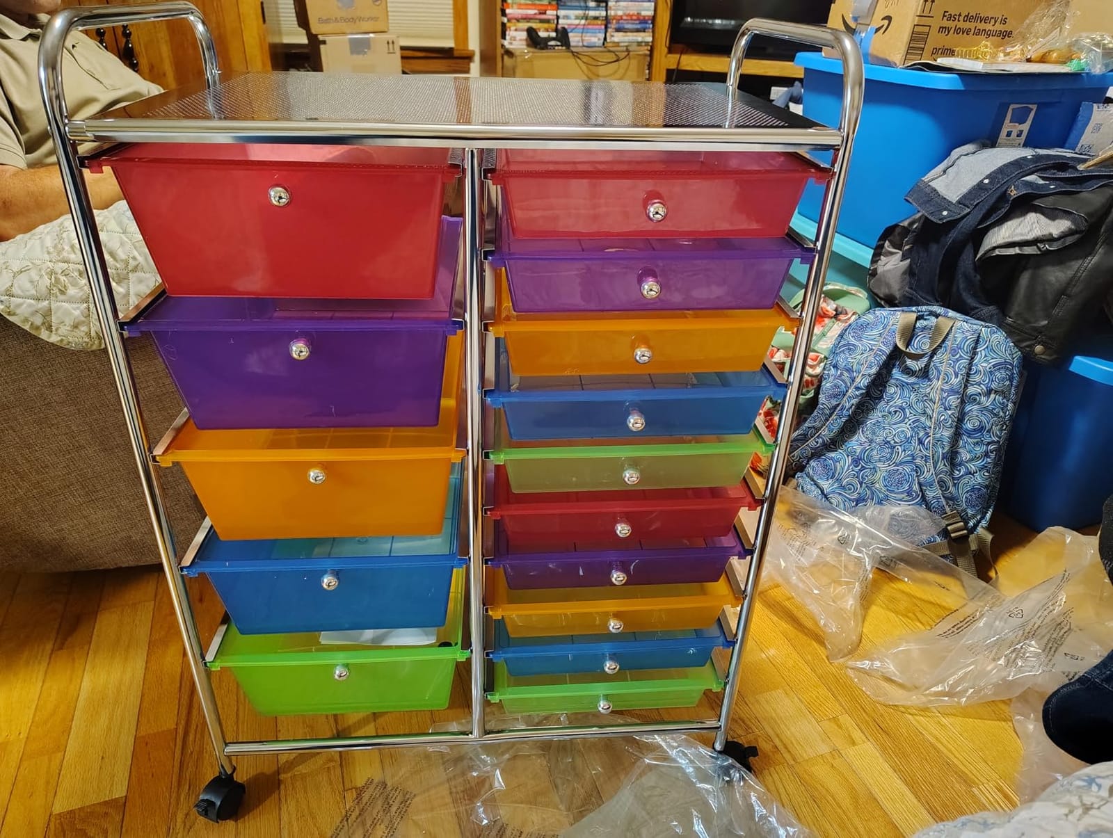 Giantex 15 Drawers Rolling Cart, Classroom Organizers, Storage Cart with Wheels, for Teacher Office Home School Supplies Tool Craft Art Paper customer photo 1